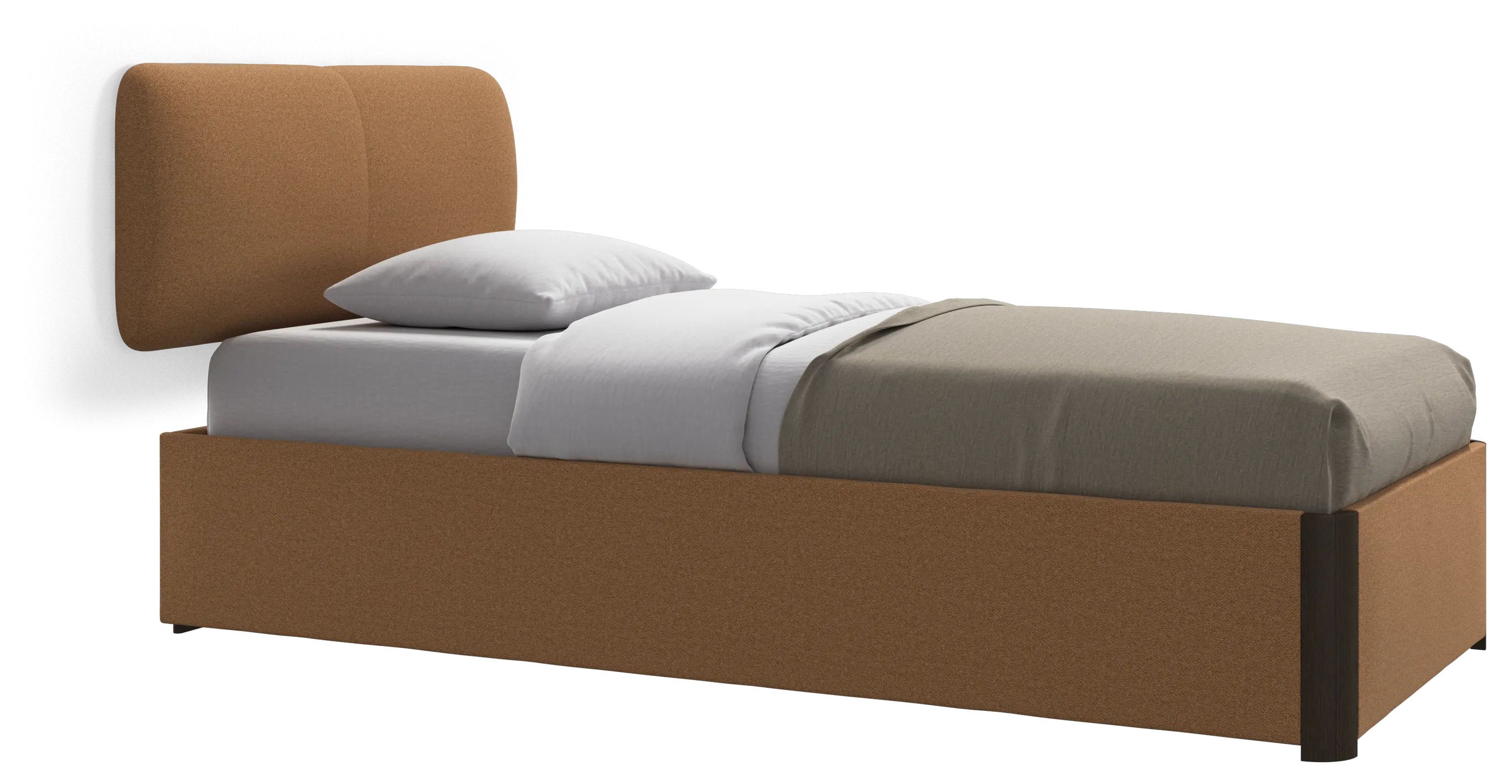 Element bed, wall-mounted headboard, with slats and storage solution, excl. mattress