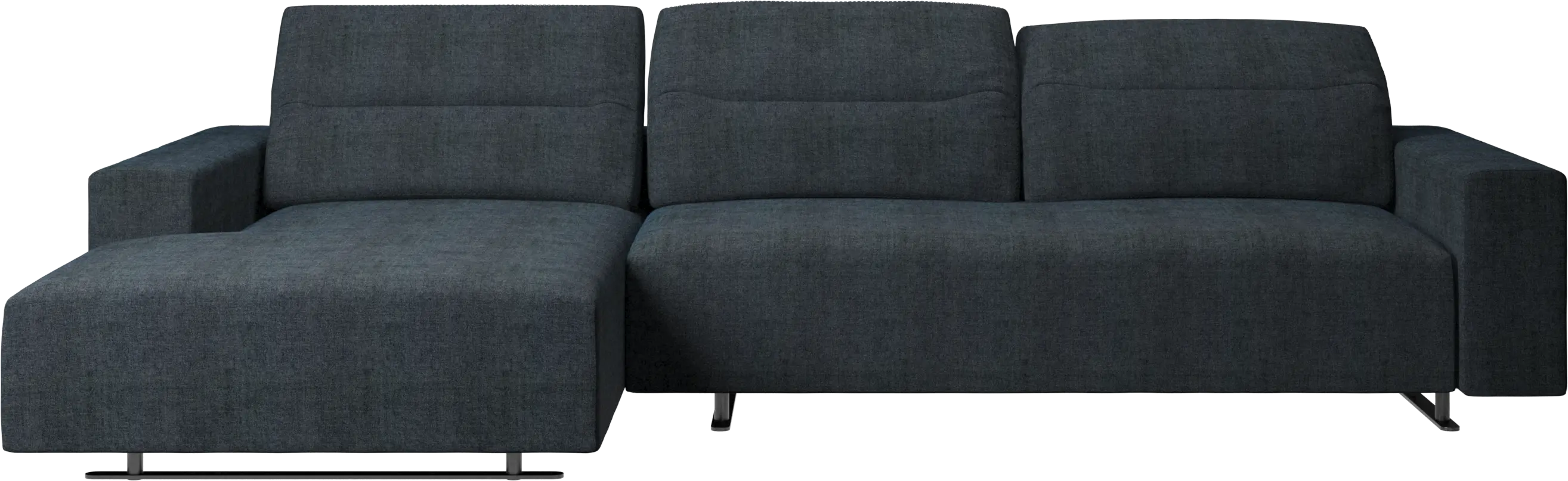 Hampton sofa with adjustable back, resting unit and storage left side