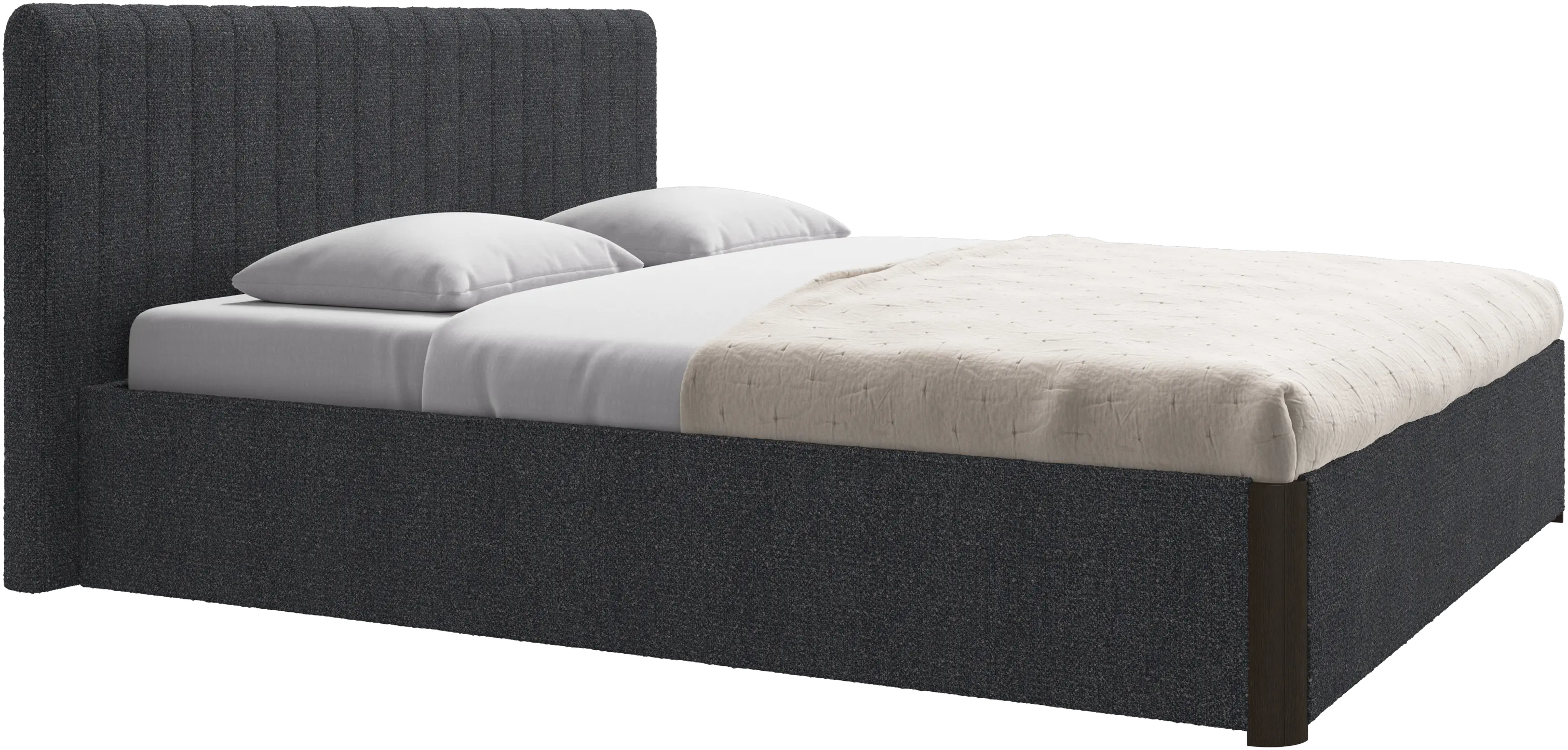 Element bed, bed-mounted headboard, with slats and storage solution, excl. mattress