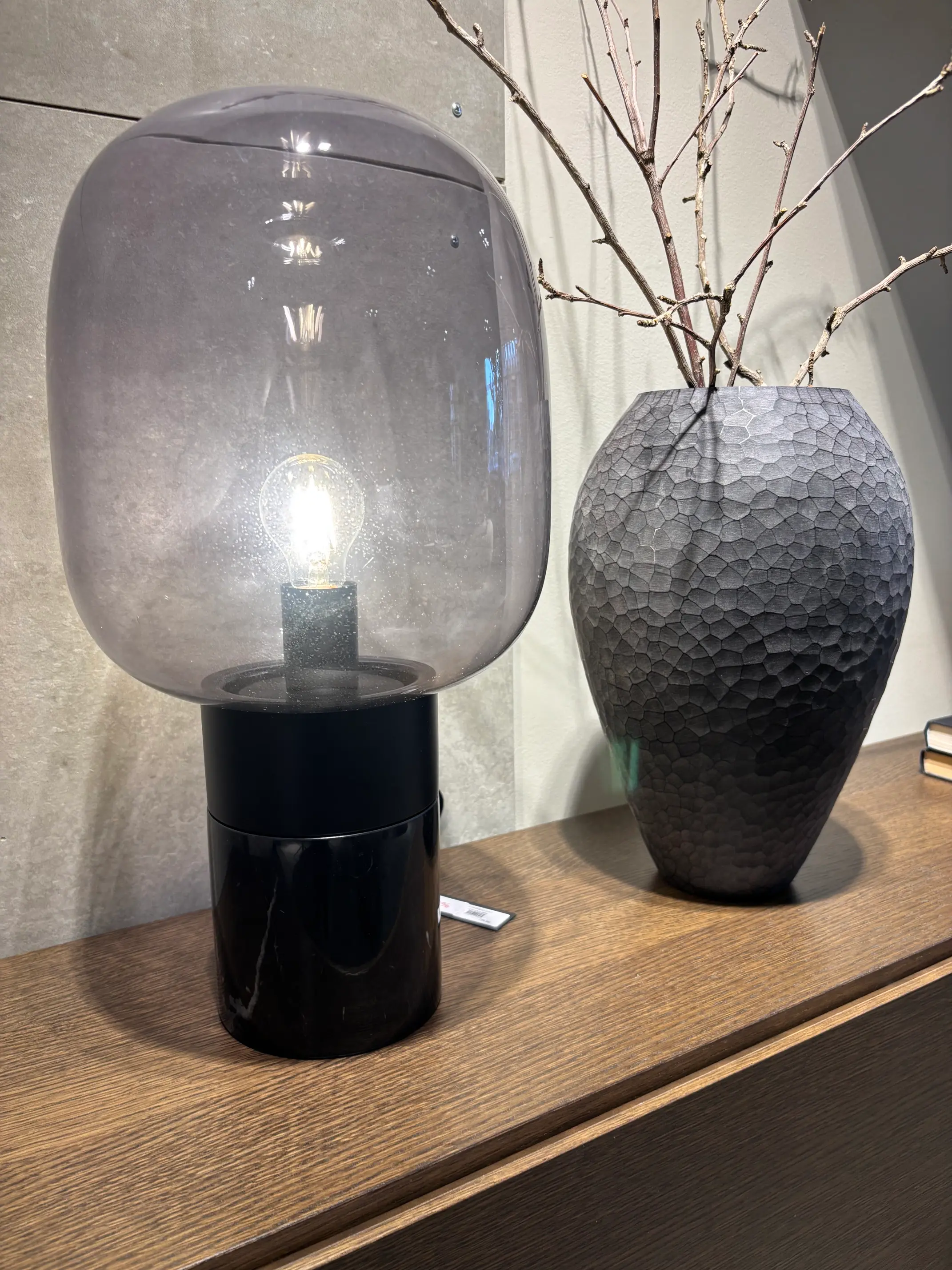 Lamps Stockholm Table Lamp - Smoke Glass / Black