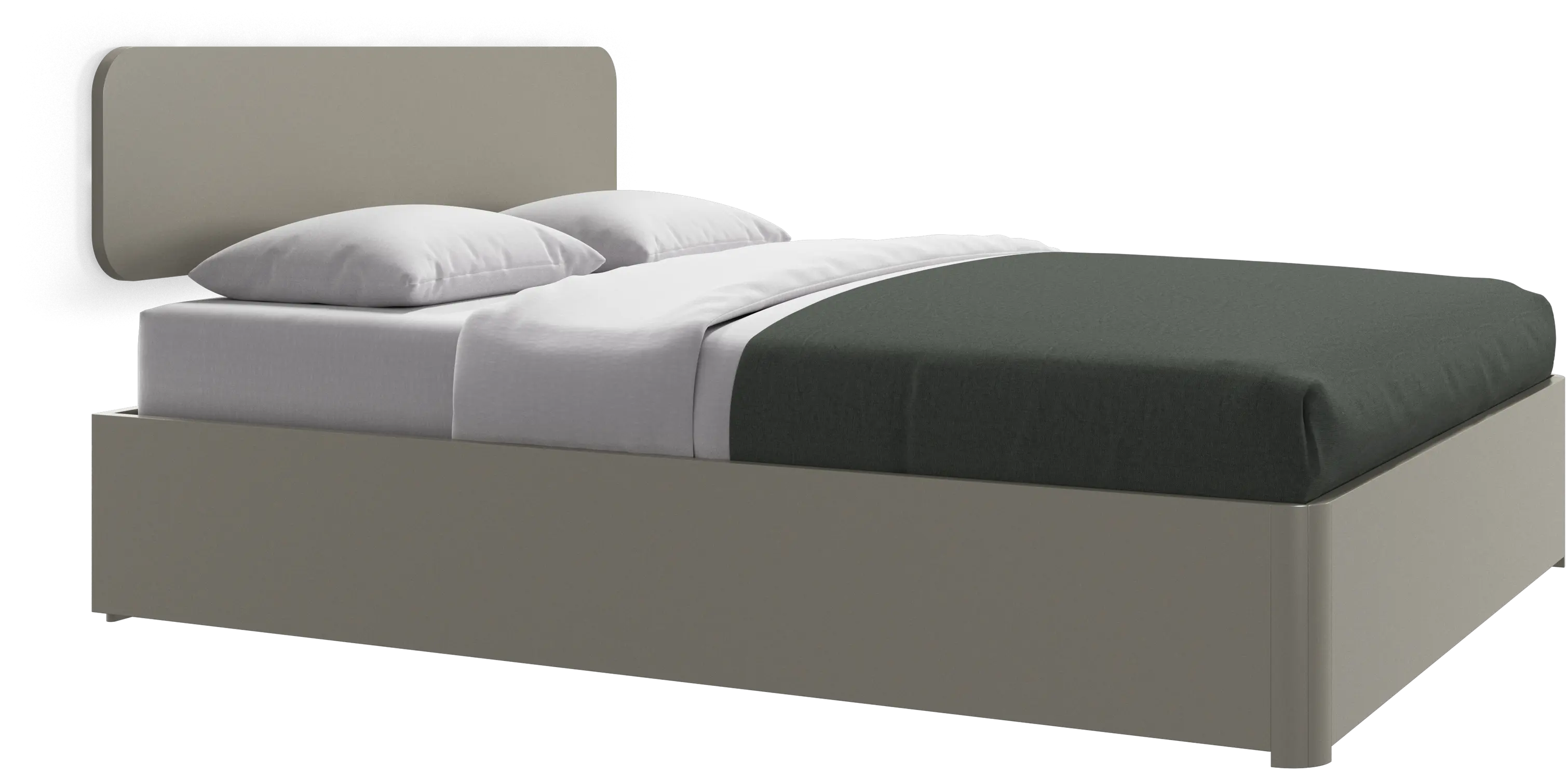 Element lit, tête de lit murale, avec lattes et solution de stockage, excl. matelas