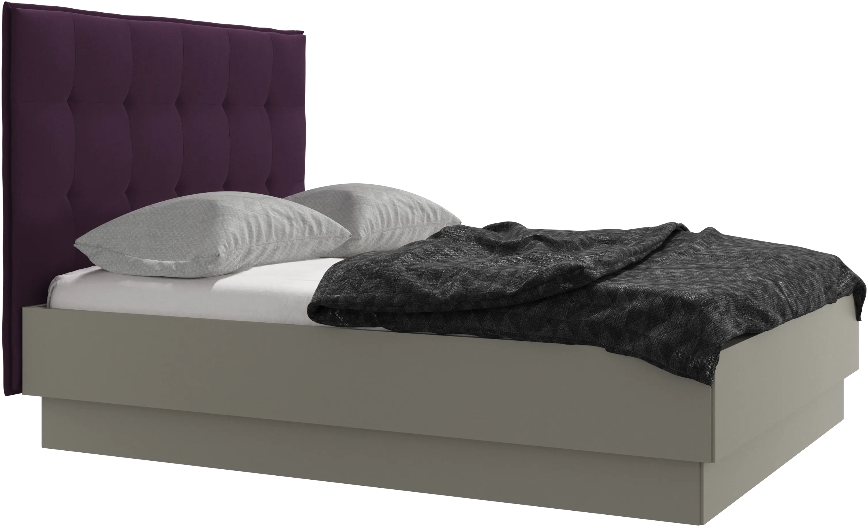 Lugano storage bed with lift-up frame and slats, excl. mattress