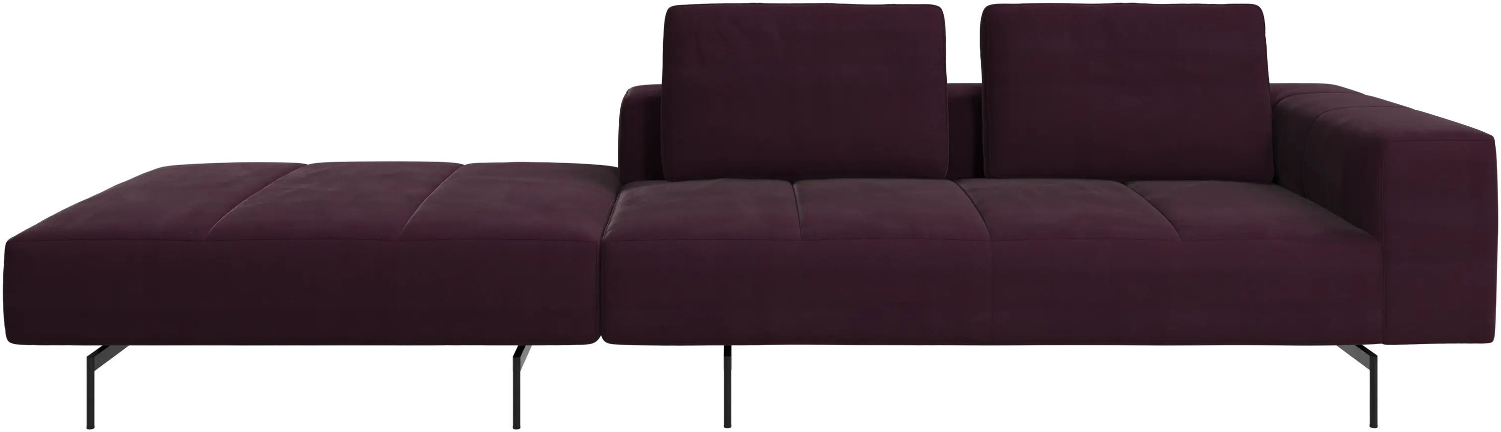 Amsterdam sofa with pouf on right side