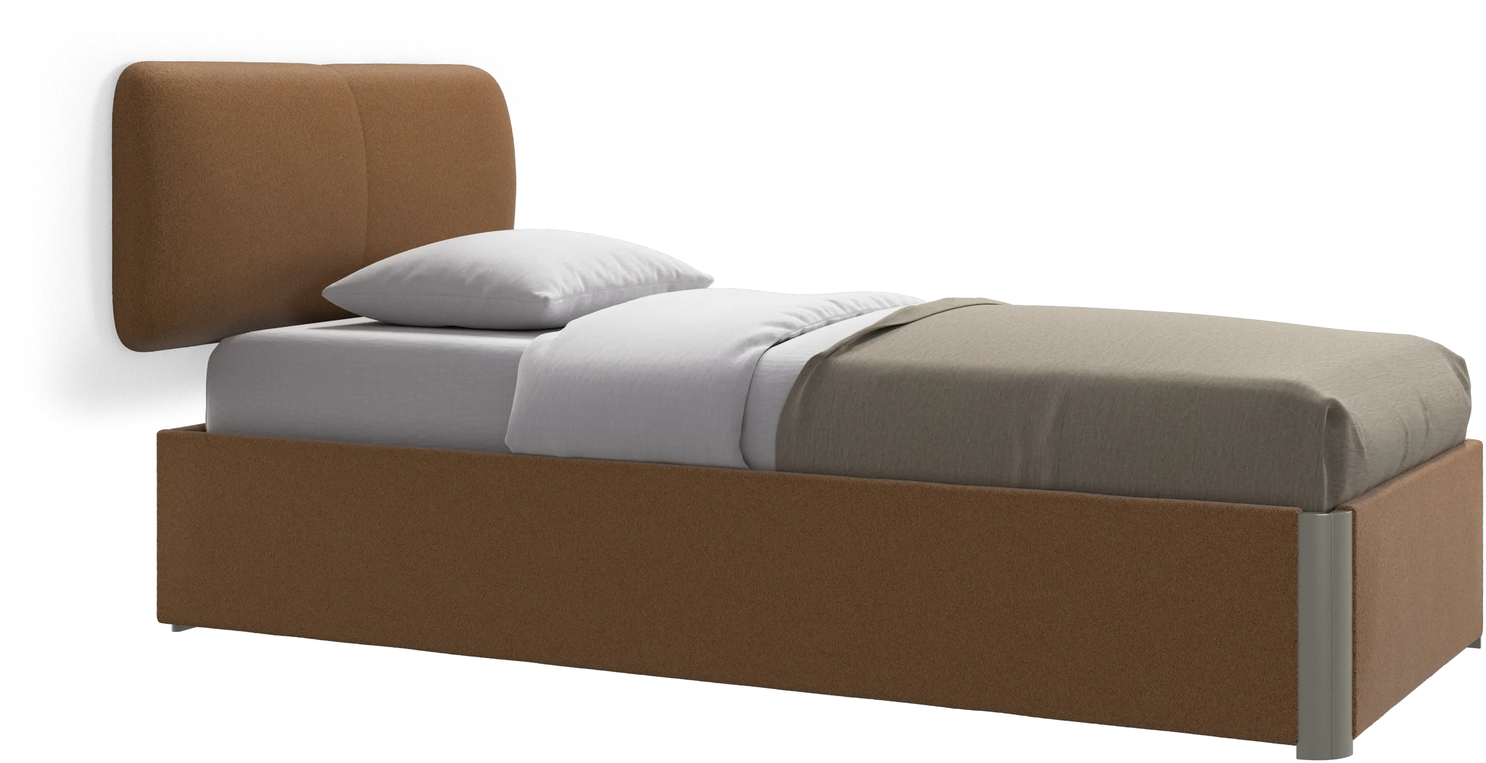 Element bed, wall-mounted headboard, with slats and storage solution, excl. mattress