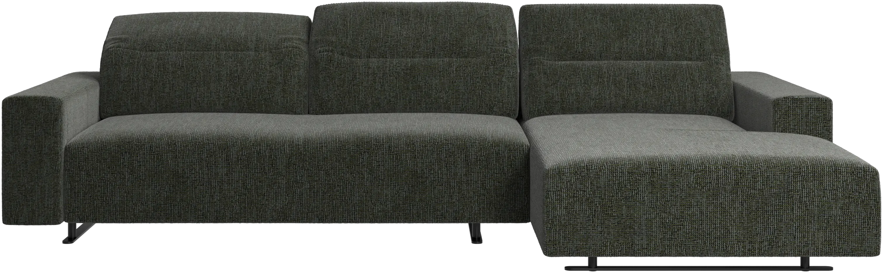 Hampton sofa med justerbar rygg og hvilemodul venstre side
