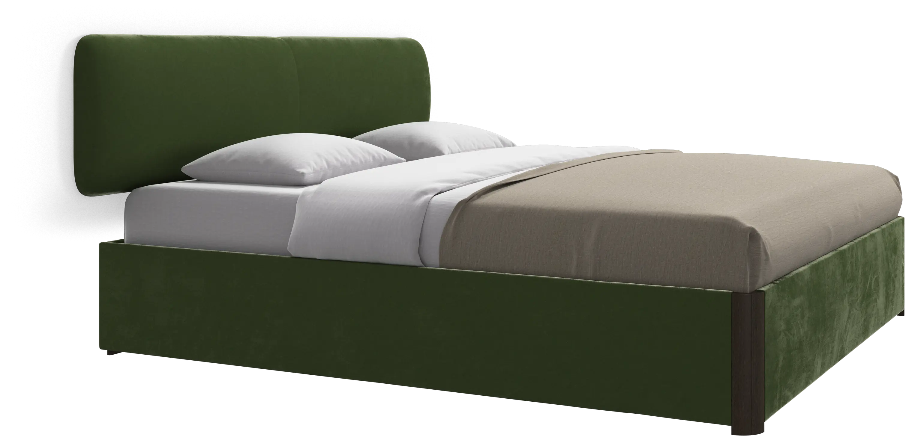 Element bed, wall-mounted headboard, with slats and storage solution, excl. mattress