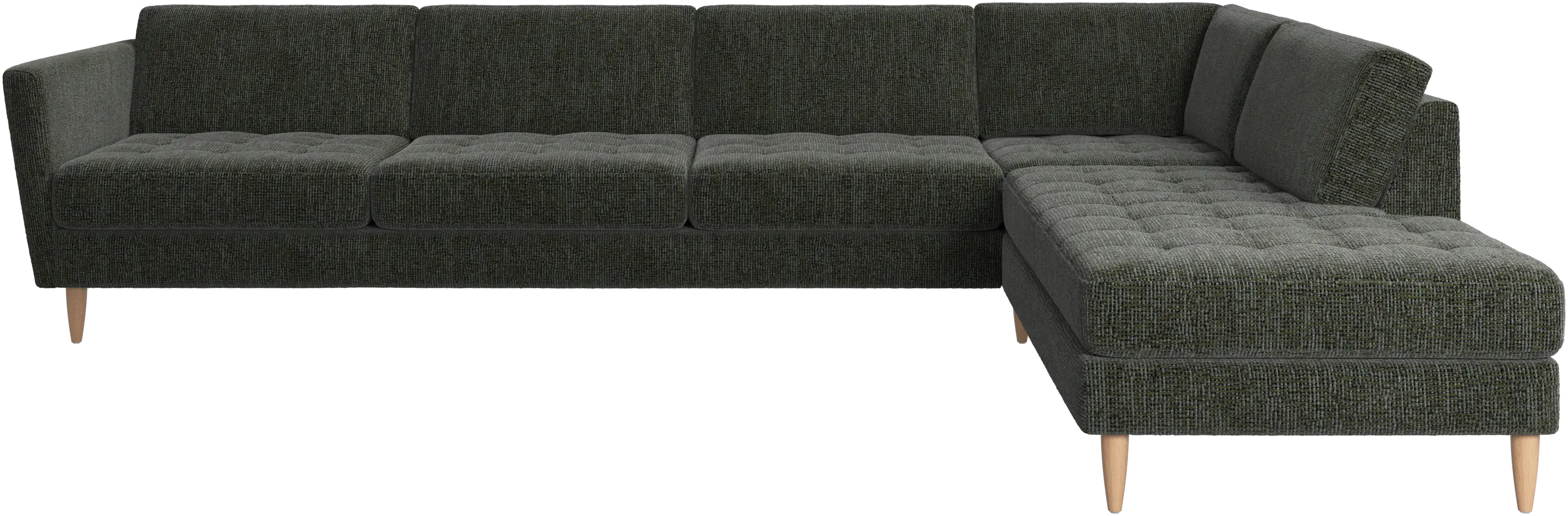 Osaka corner sofa with lounging unit, tufted seat