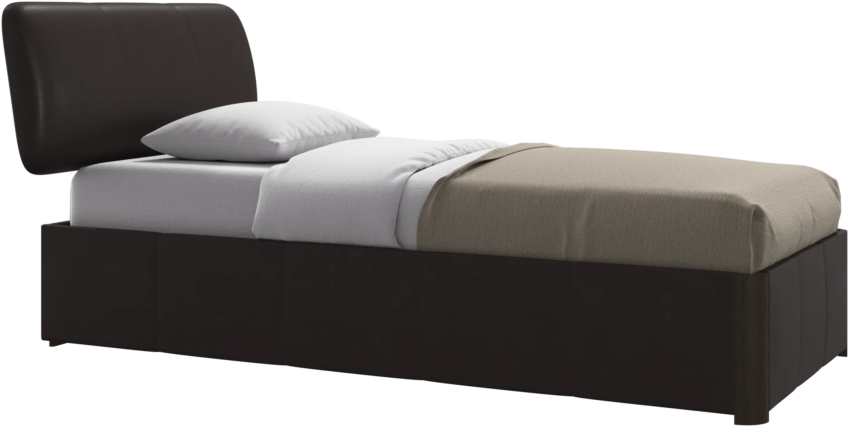 Element bed, bed-mounted headboard, with slats and storage solution, excl. mattress