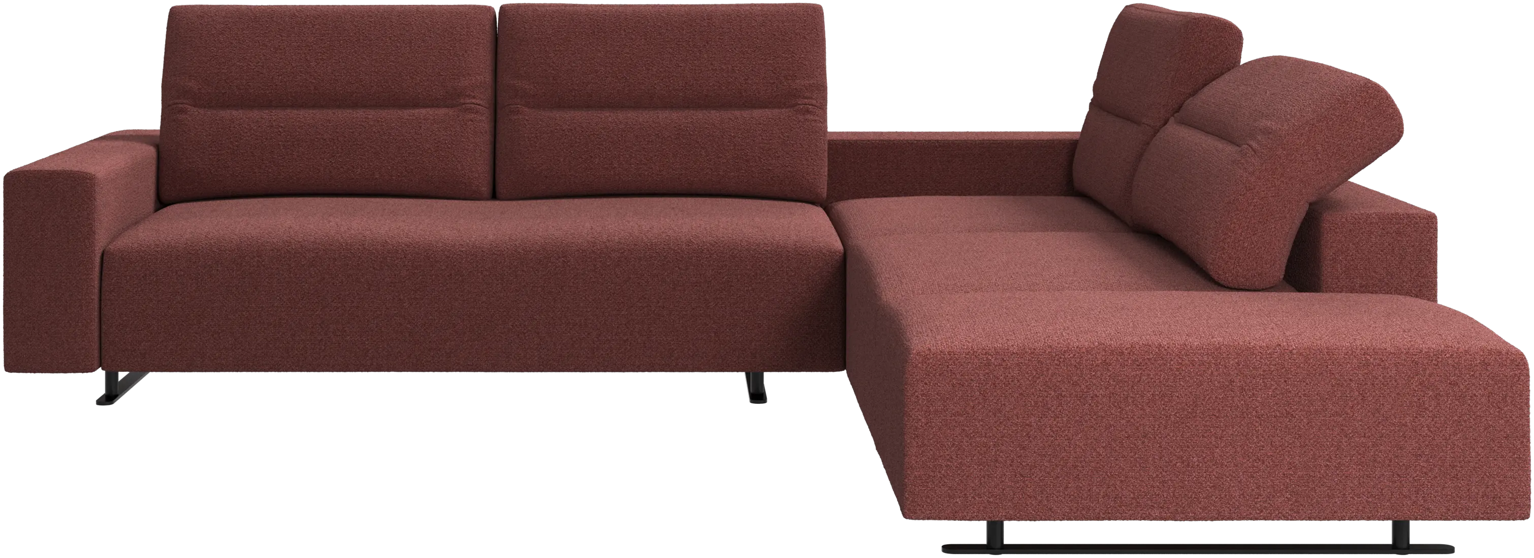 Sofá esquinero Hampton con respaldo ajustable y almacenamiento en lado izquierdo