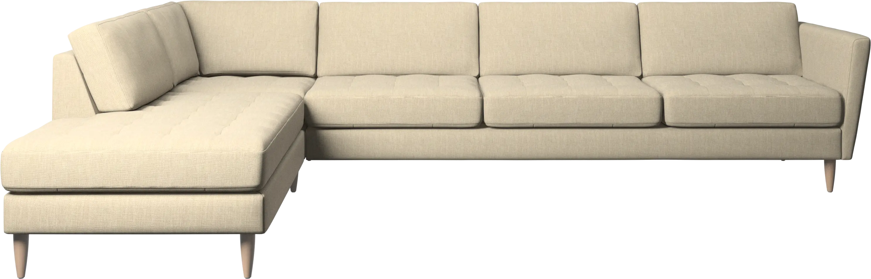 Osaka corner sofa with lounging unit, tufted seat