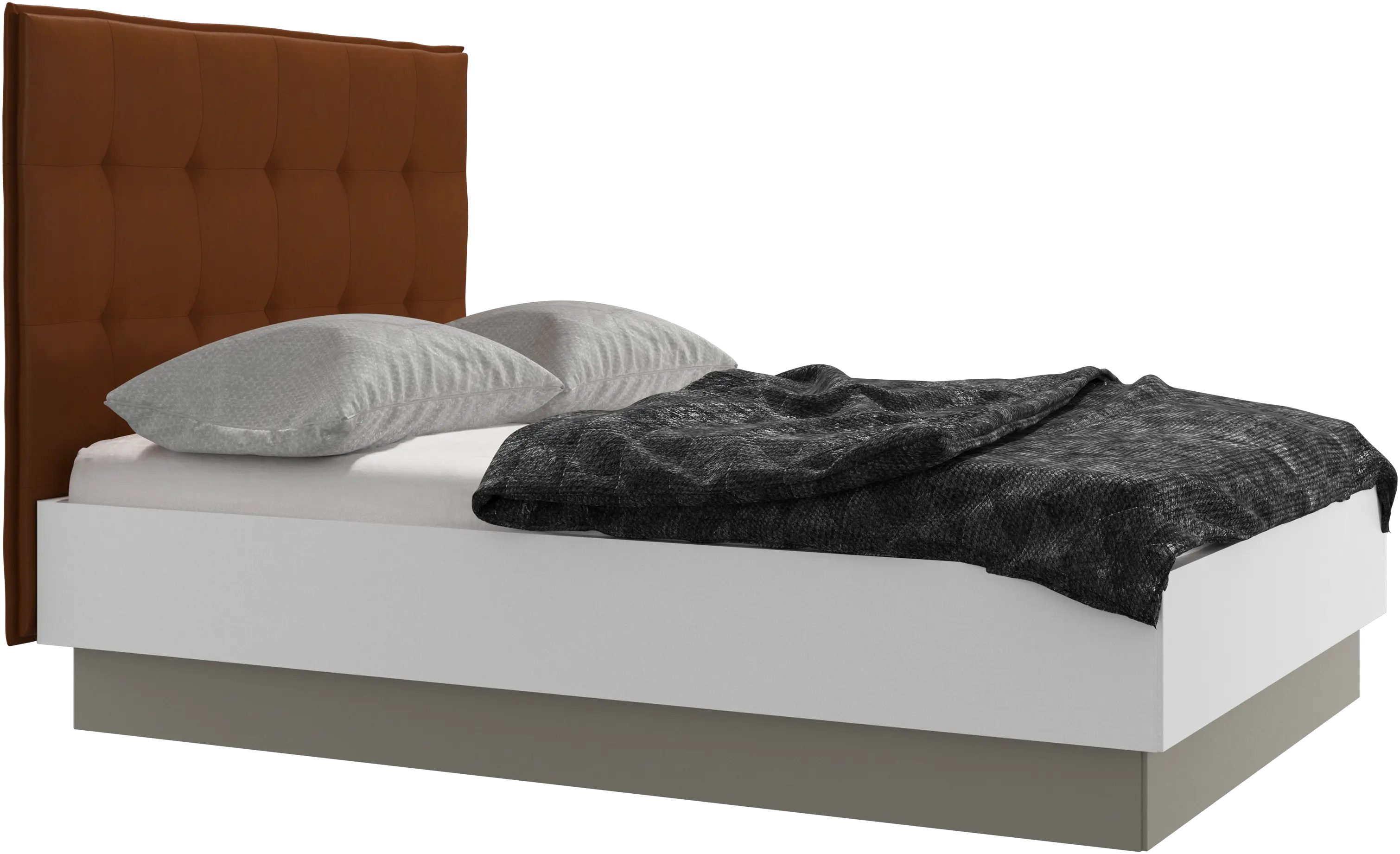 Lugano storage bed with lift-up frame and slats, excl. mattress