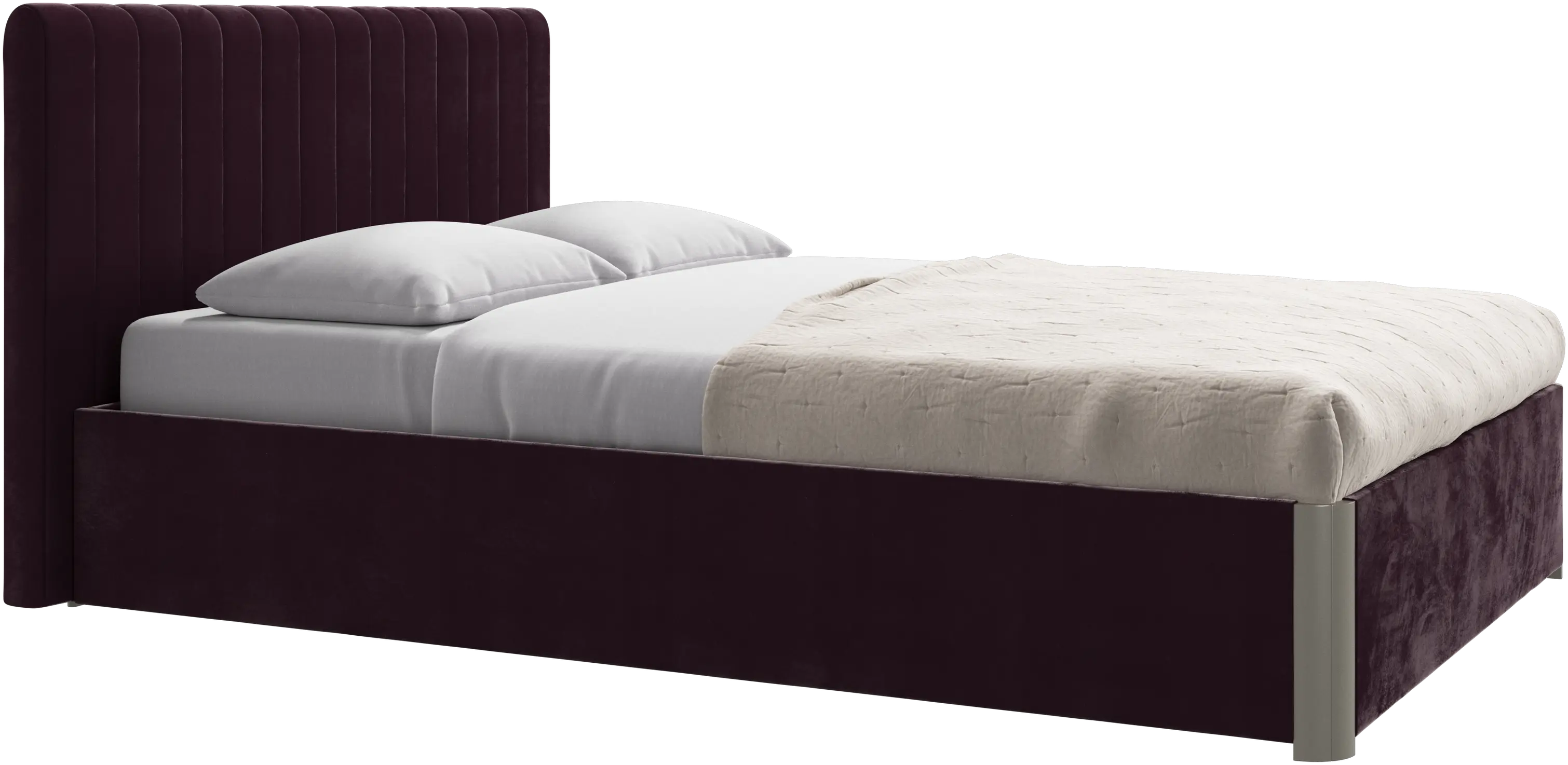 Element bed, bed-mounted headboard, with slats and storage solution, excl. mattress