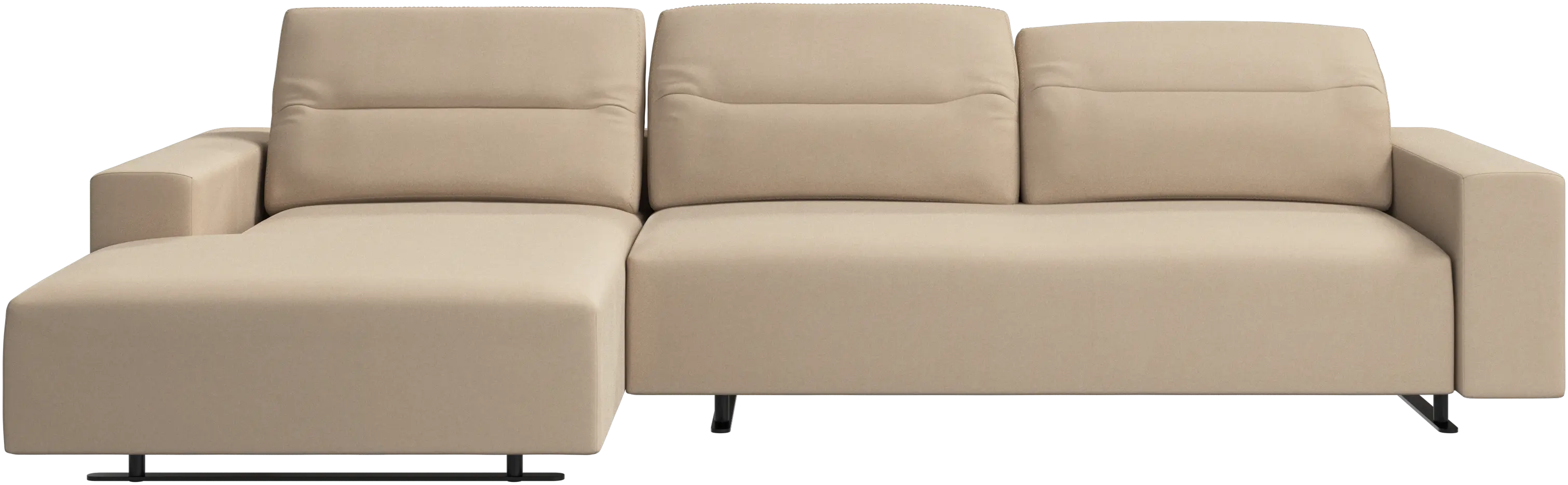 Hampton sofa with adjustable back, resting unit and storage both sides