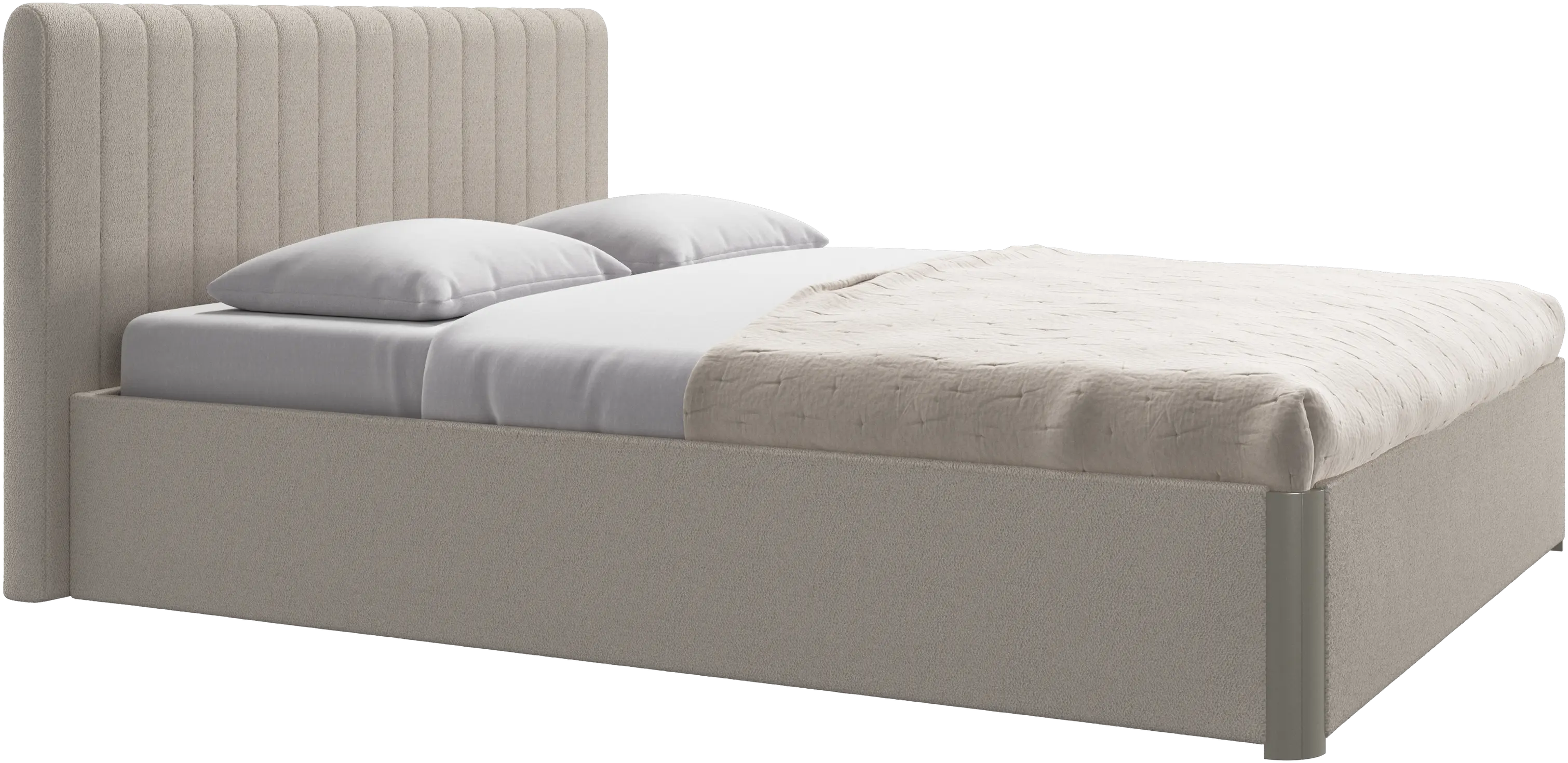 Element bed, bed-mounted headboard, with slats and storage solution, excl. mattress