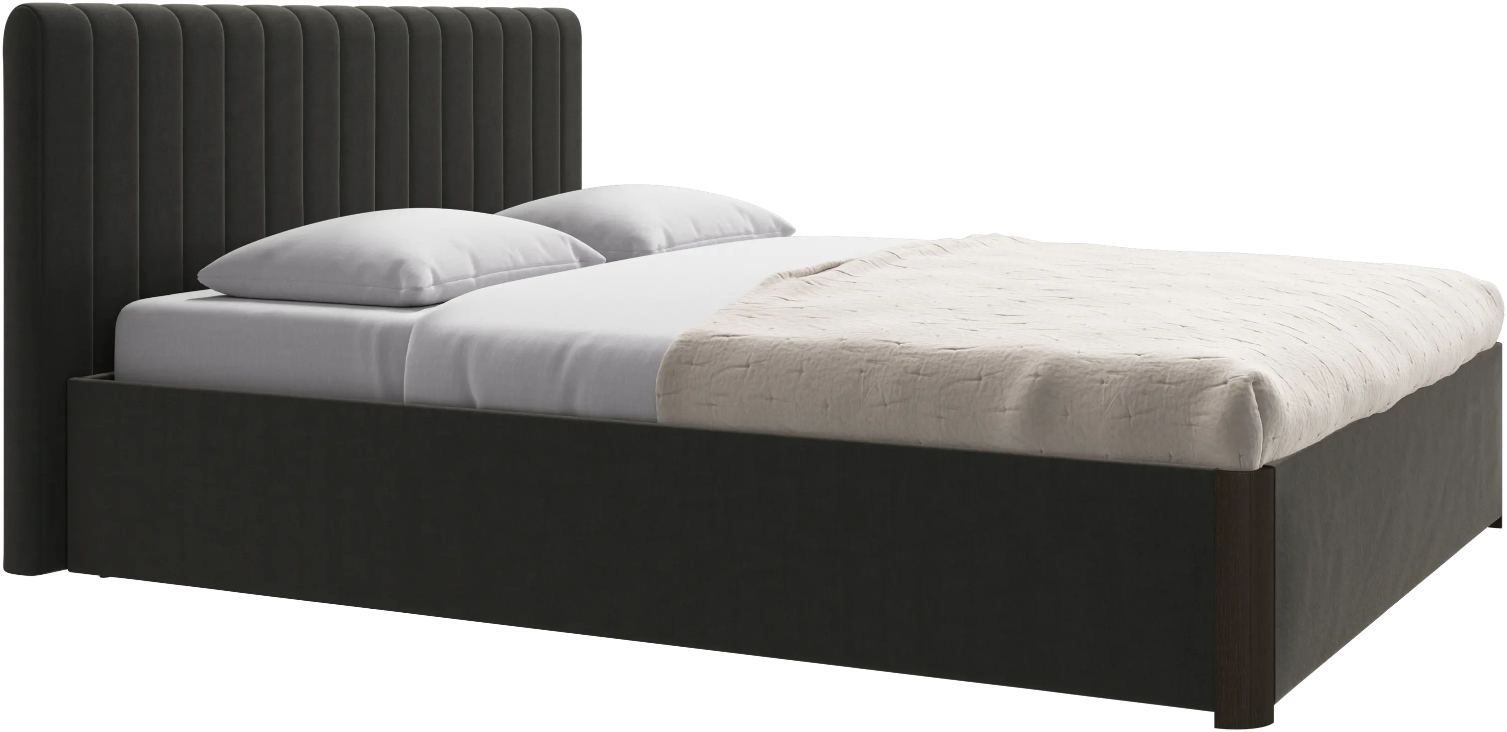Element bed, bed-mounted headboard, with slats and storage solution, excl. mattress