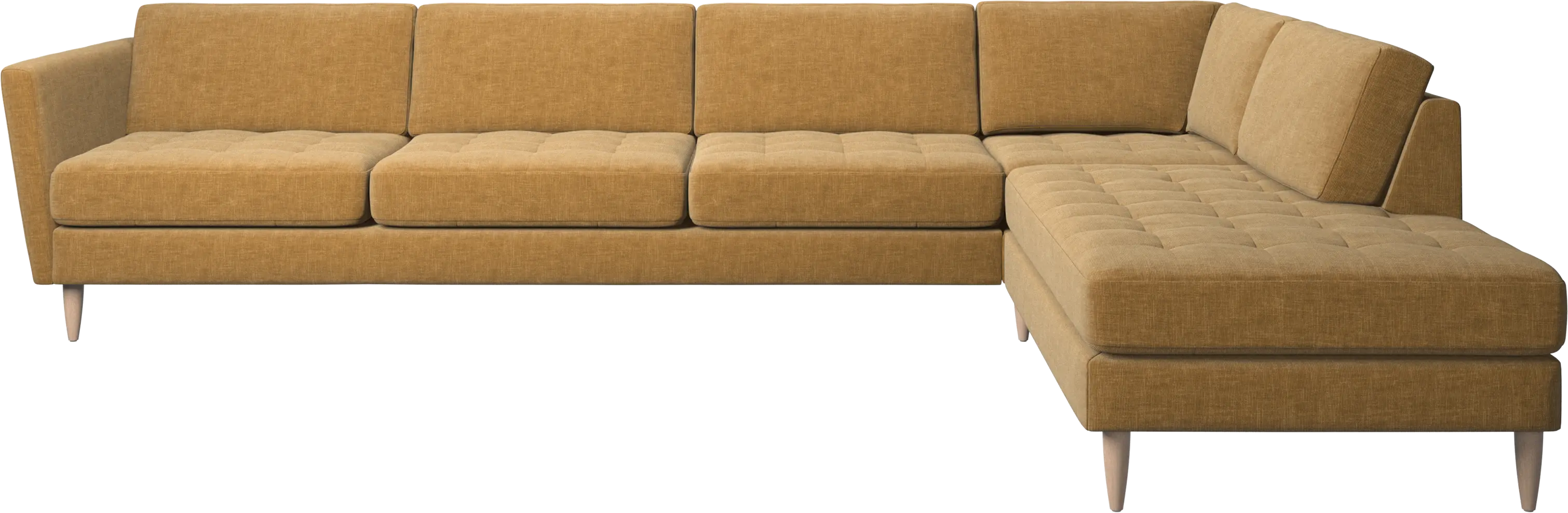 Osaka corner sofa with lounging unit, tufted seat