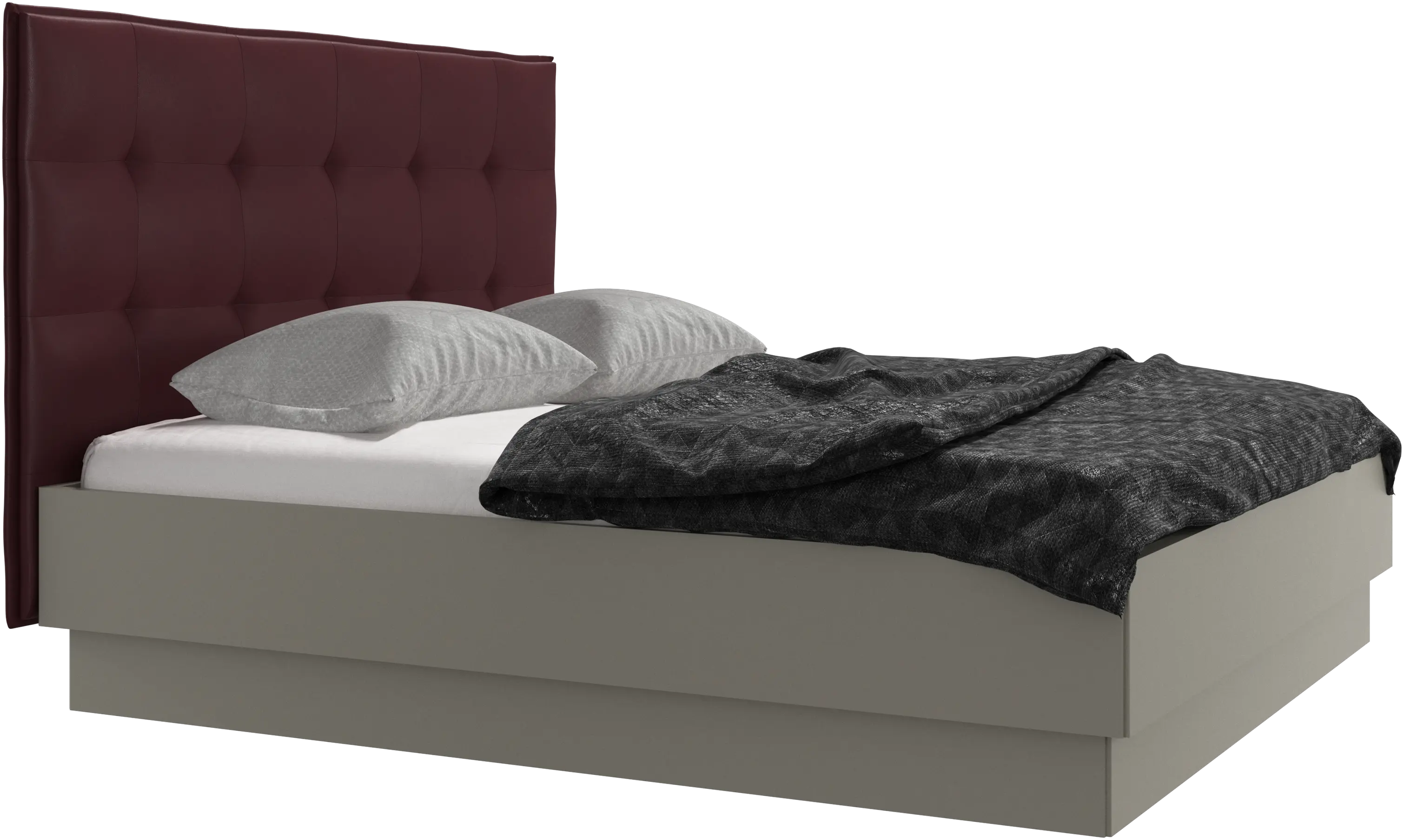 Lit Lugano avec rangement intégré, sommier inclus, hors matelas