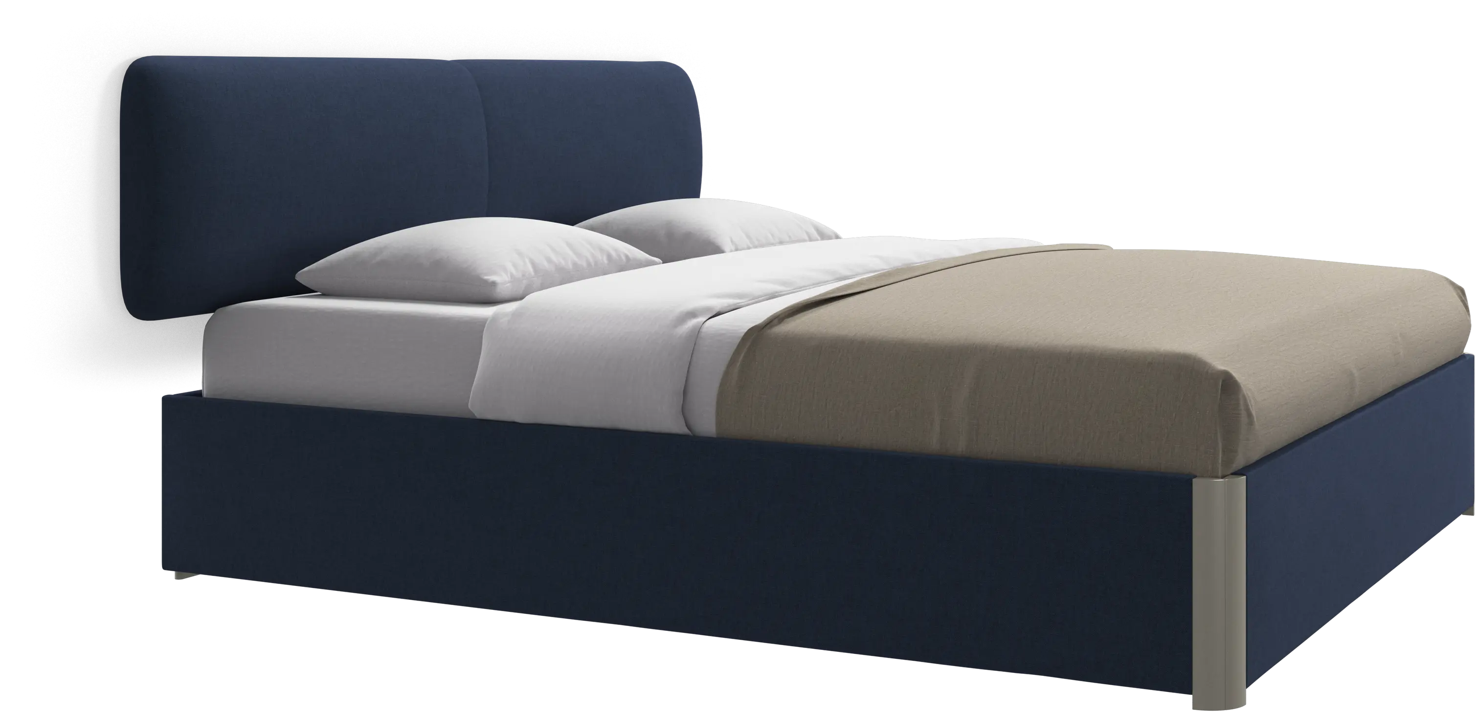 Element cama, cabecero montado en la pared, con láminas y solución de almacenamiento, excl. colchón