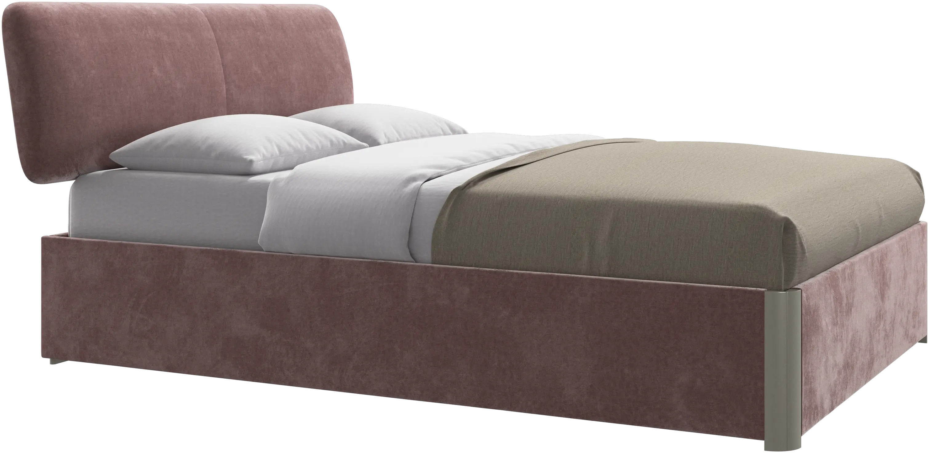 Element bed, bed-mounted headboard, with slats and storage solution, excl. mattress