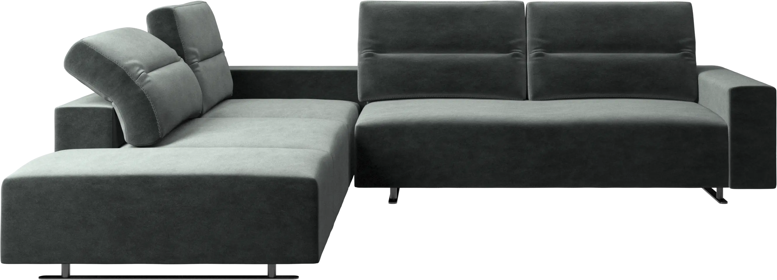 Hampton corner sofa with adjustable back and lounging unit
