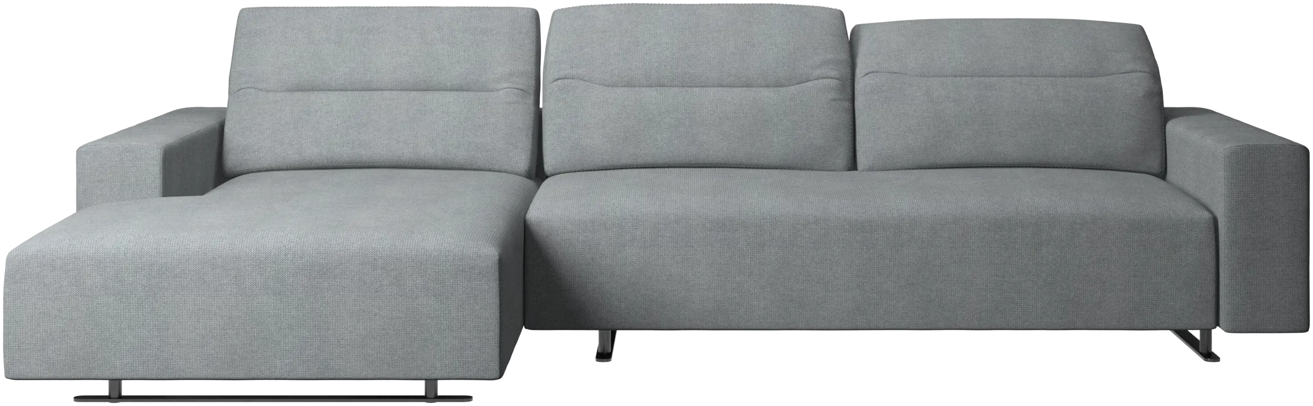 Hampton sofa with adjustable back, resting unit and storage both sides