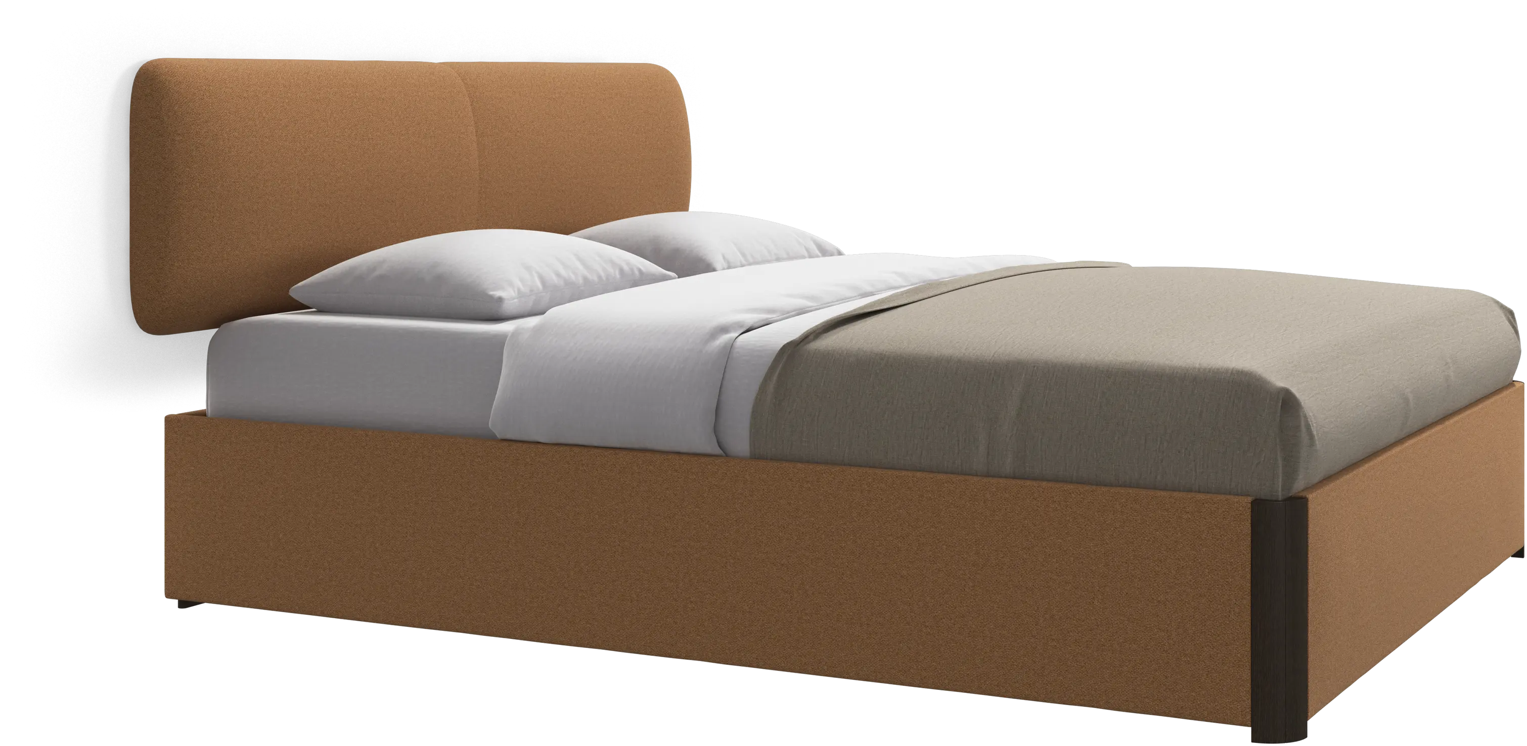 Element bed, wall-mounted headboard, with slats and storage solution, excl. mattress