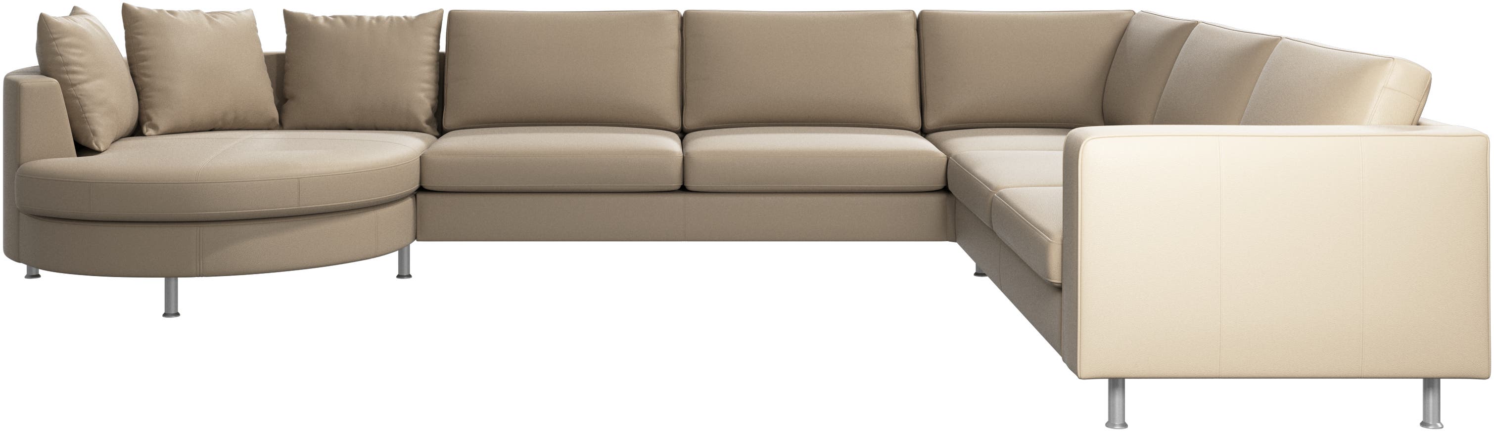 Indivi corner sofa with round resting unit