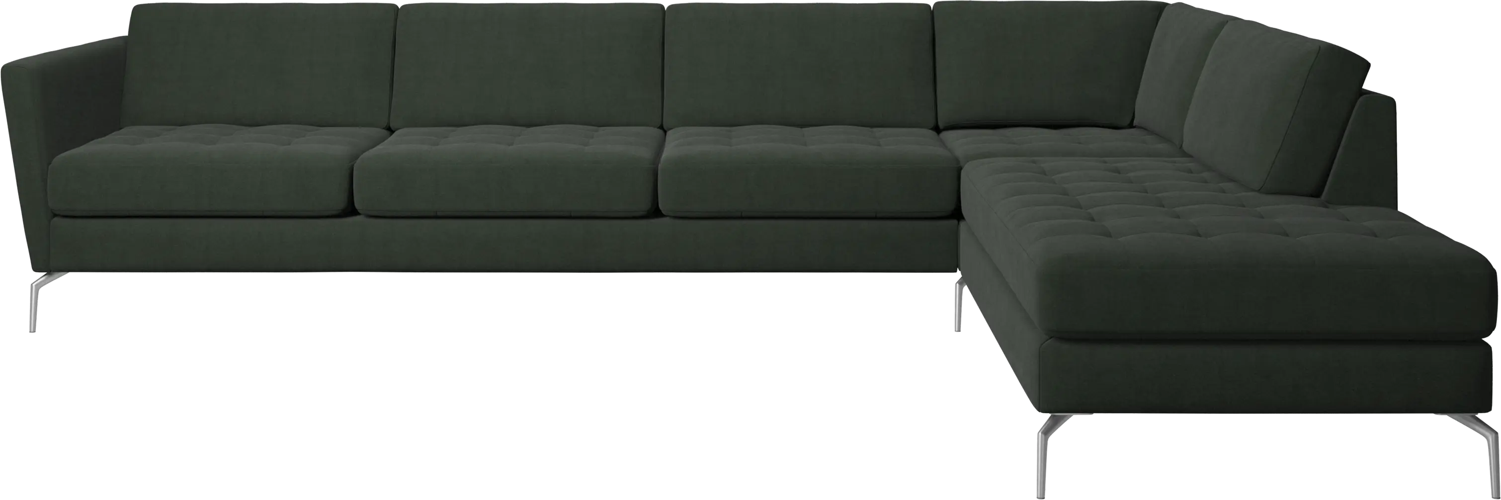 Osaka corner sofa with lounging unit, tufted seat