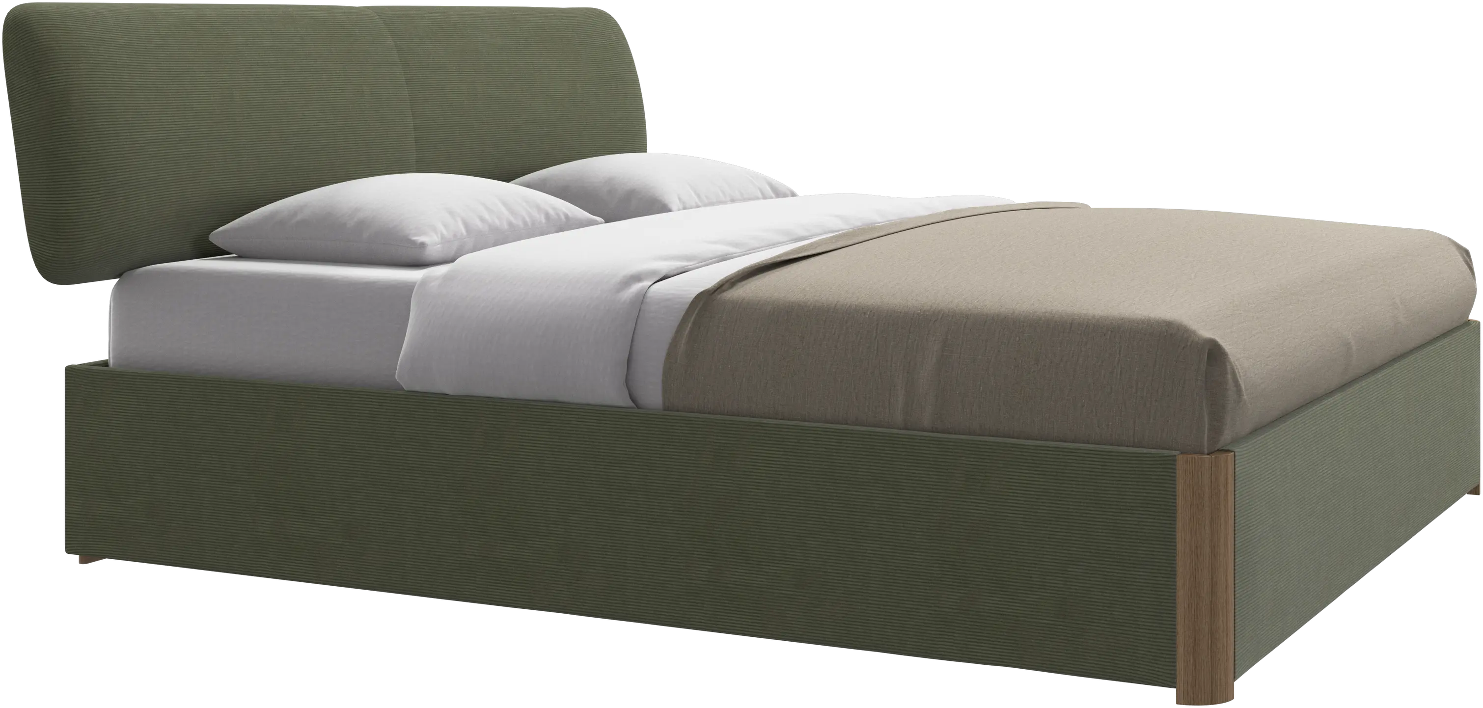 Element bed, bed-mounted headboard, with slats and storage solution, excl. mattress