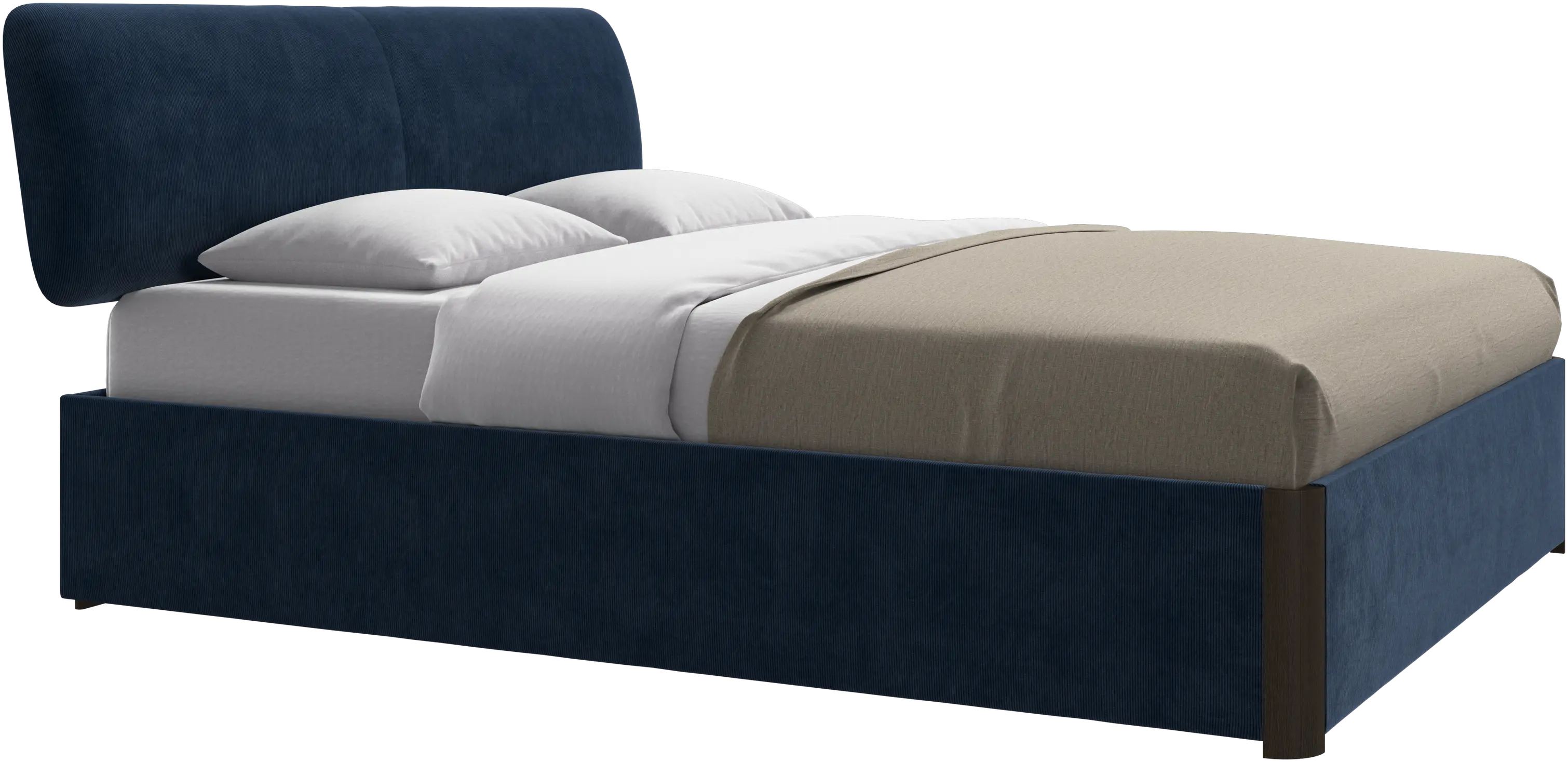 Element bed, bed-mounted headboard, with slats and storage solution, excl. mattress