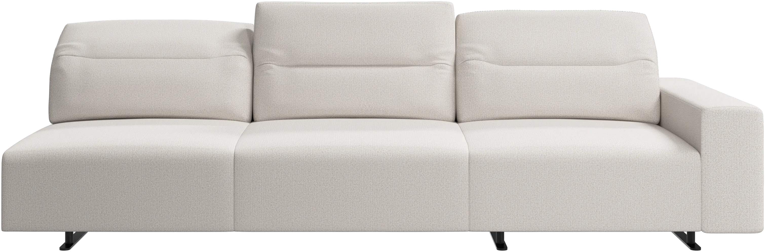 Hampton sofa with adjustable back and storage on the right side