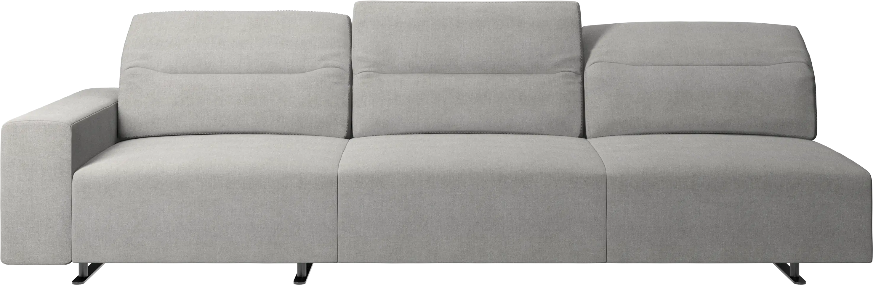 Hampton sofa with adjustable back and storage on the left side