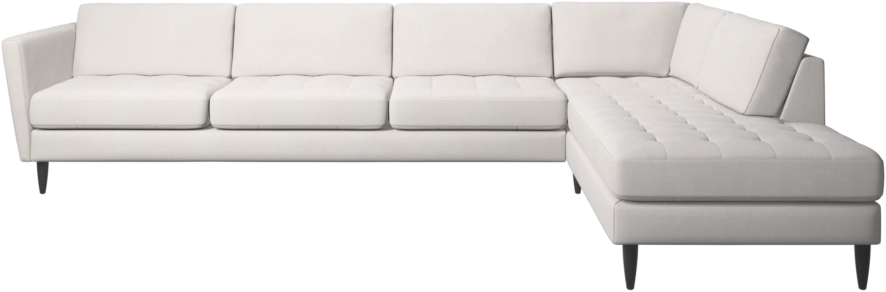 Osaka corner sofa with lounging unit, tufted seat