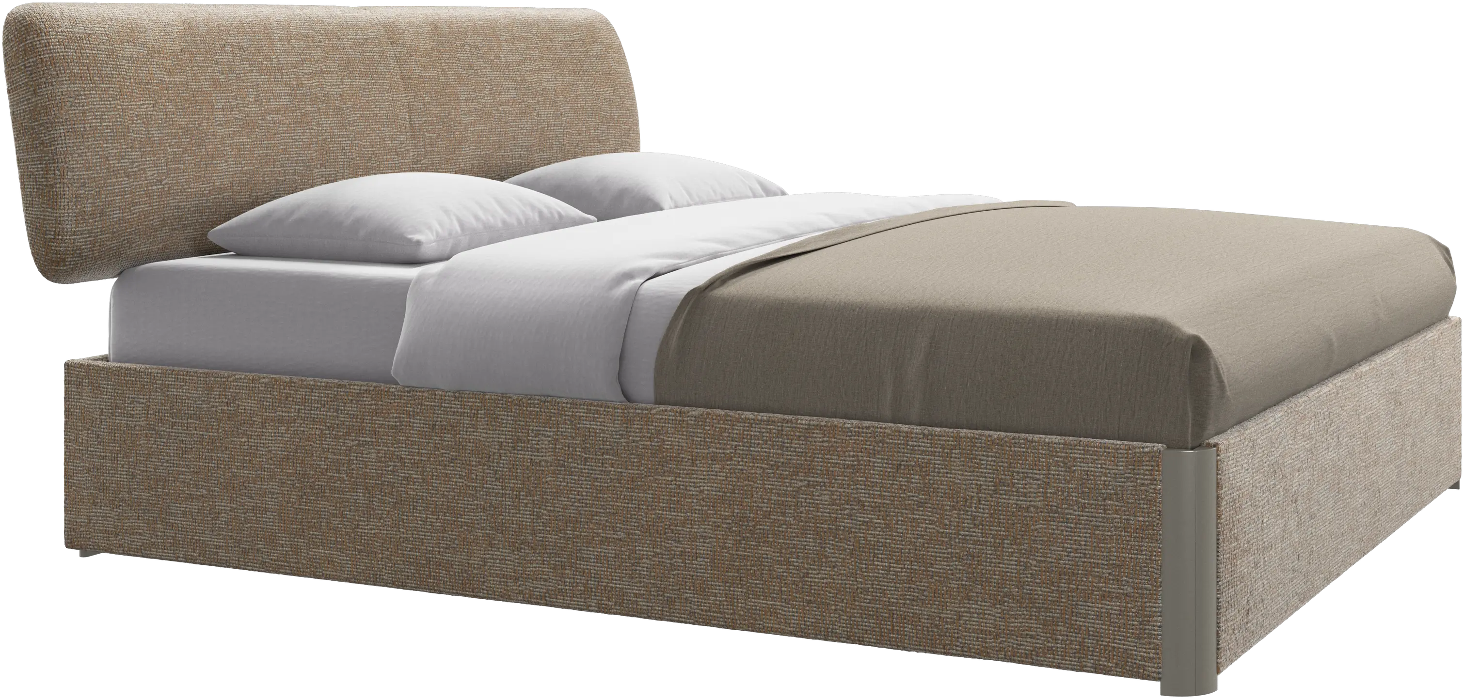 Element bed, bed-mounted headboard, with slats and storage solution, excl. mattress