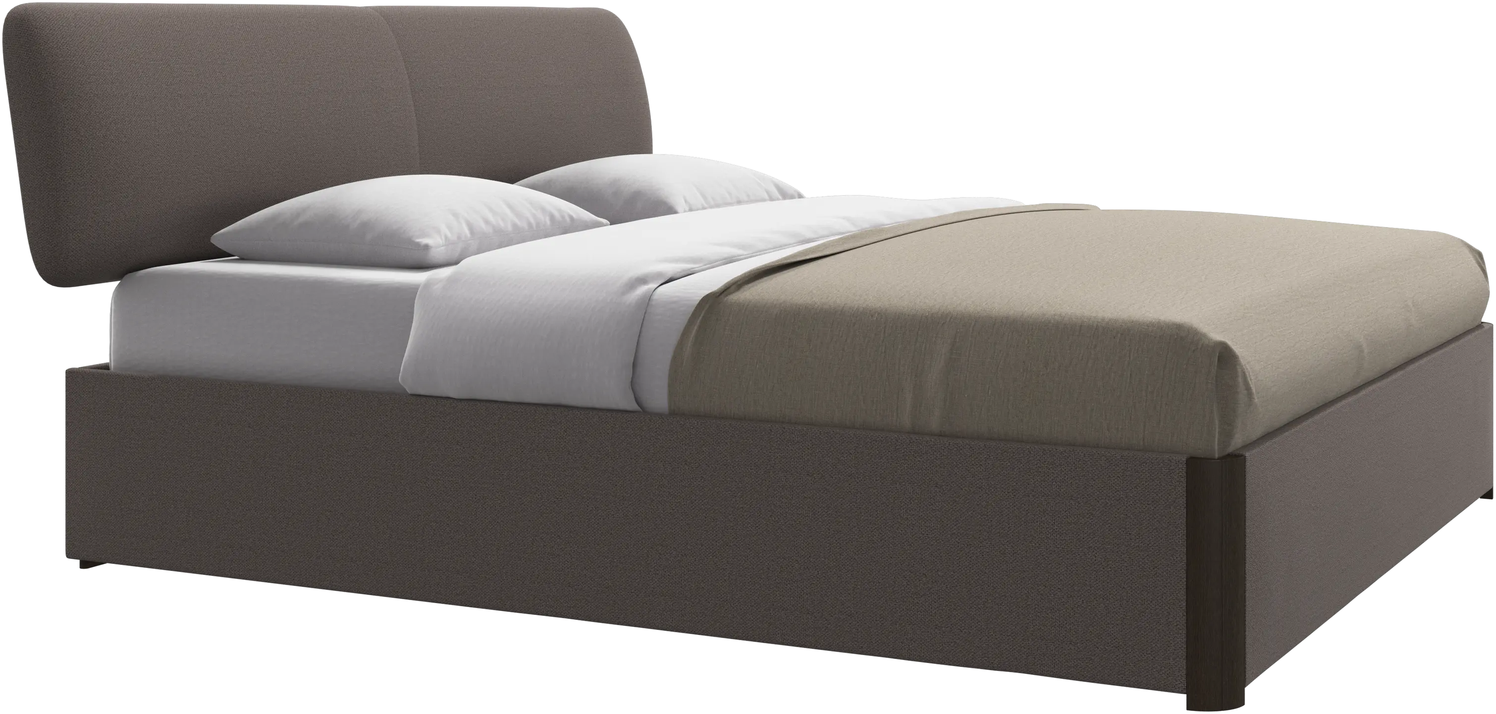 Element bed, bed-mounted headboard, with slats and storage solution, excl. mattress