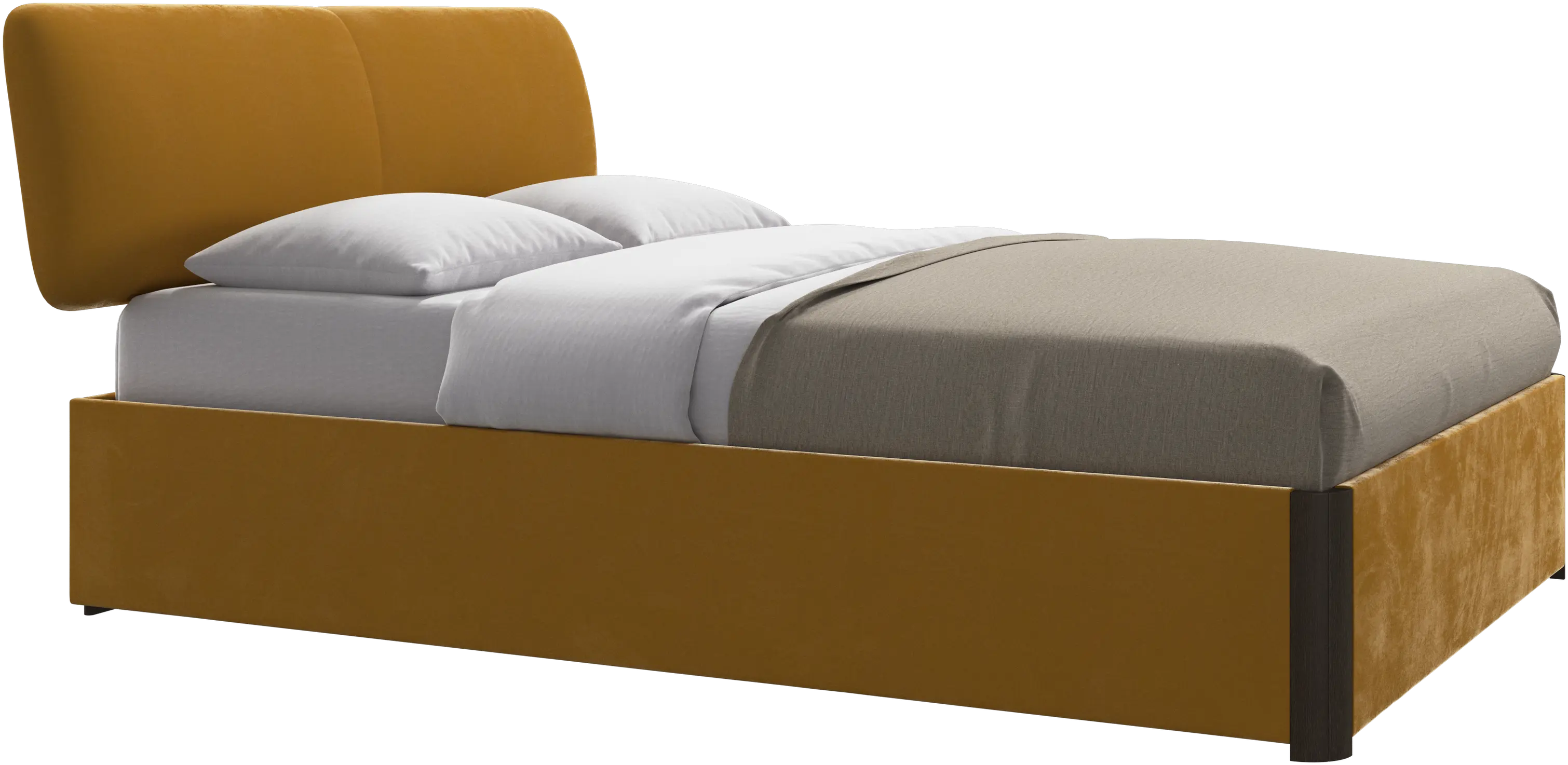 Element bed, bed-mounted headboard, with slats and storage solution, excl. mattress