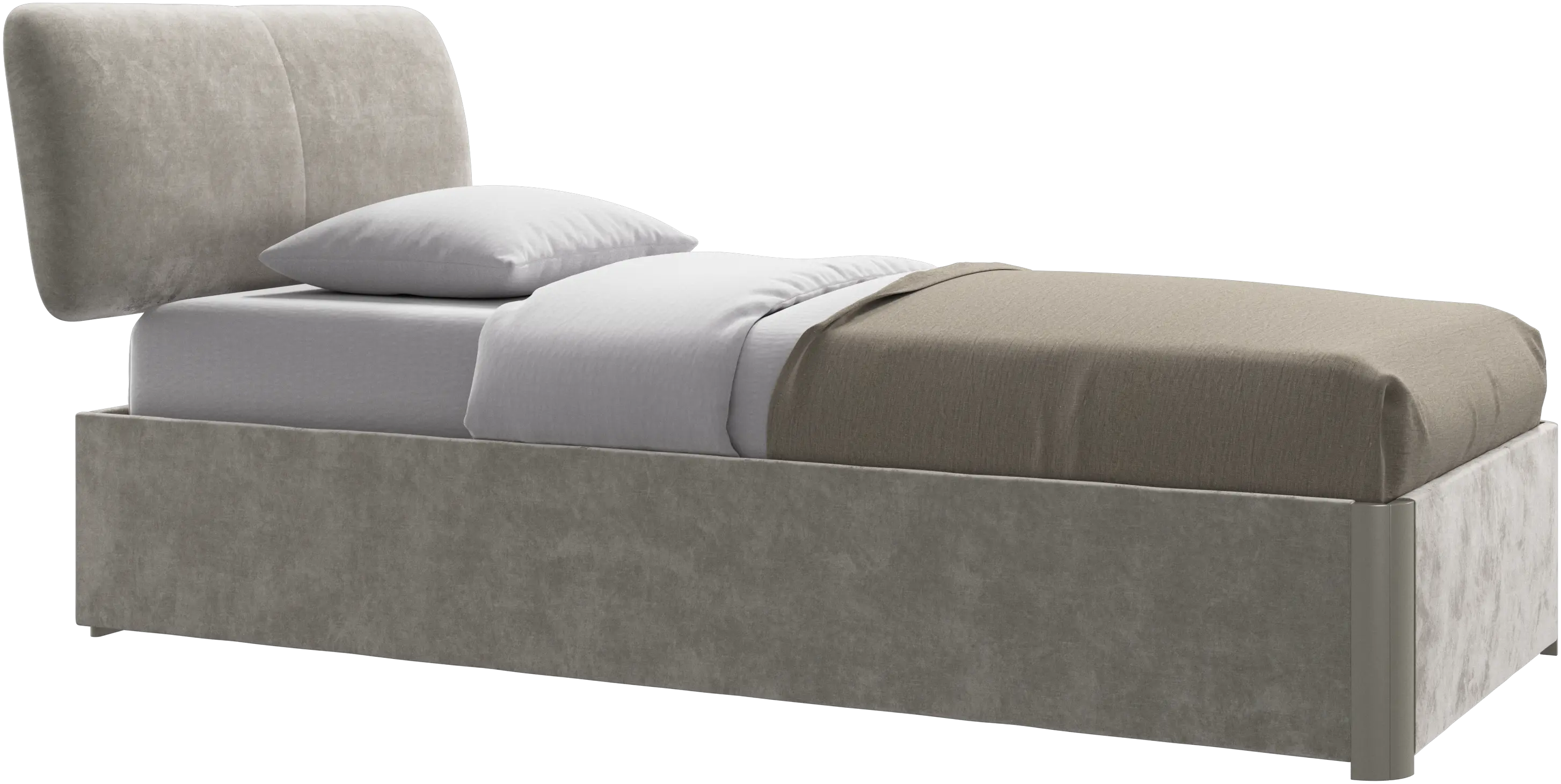 Element bed, bedgemonteerd hoofdbord, met latten en opbergoplossing, excl. matras