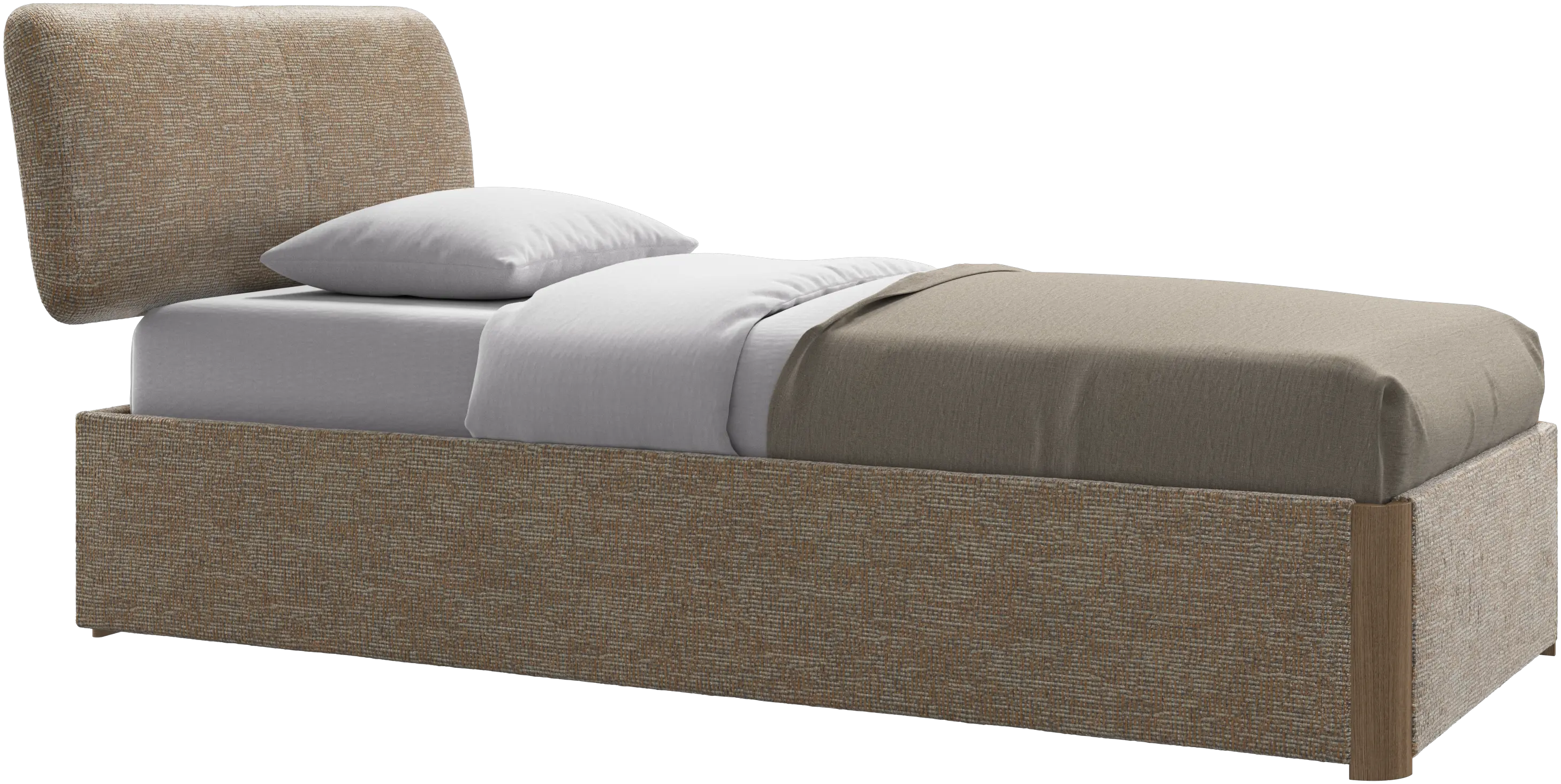 Element bed, bedgemonteerd hoofdbord, met latten en opbergoplossing, excl. matras