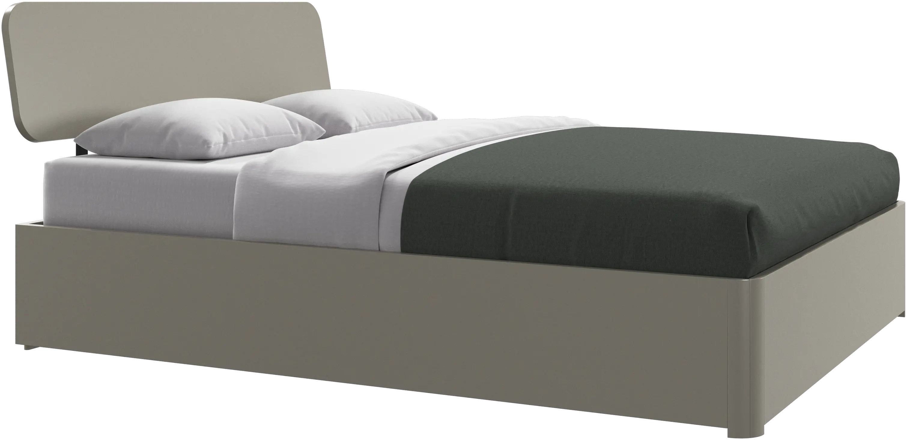 Element bed, bed-mounted headboard, with slats and storage solution, excl. mattress