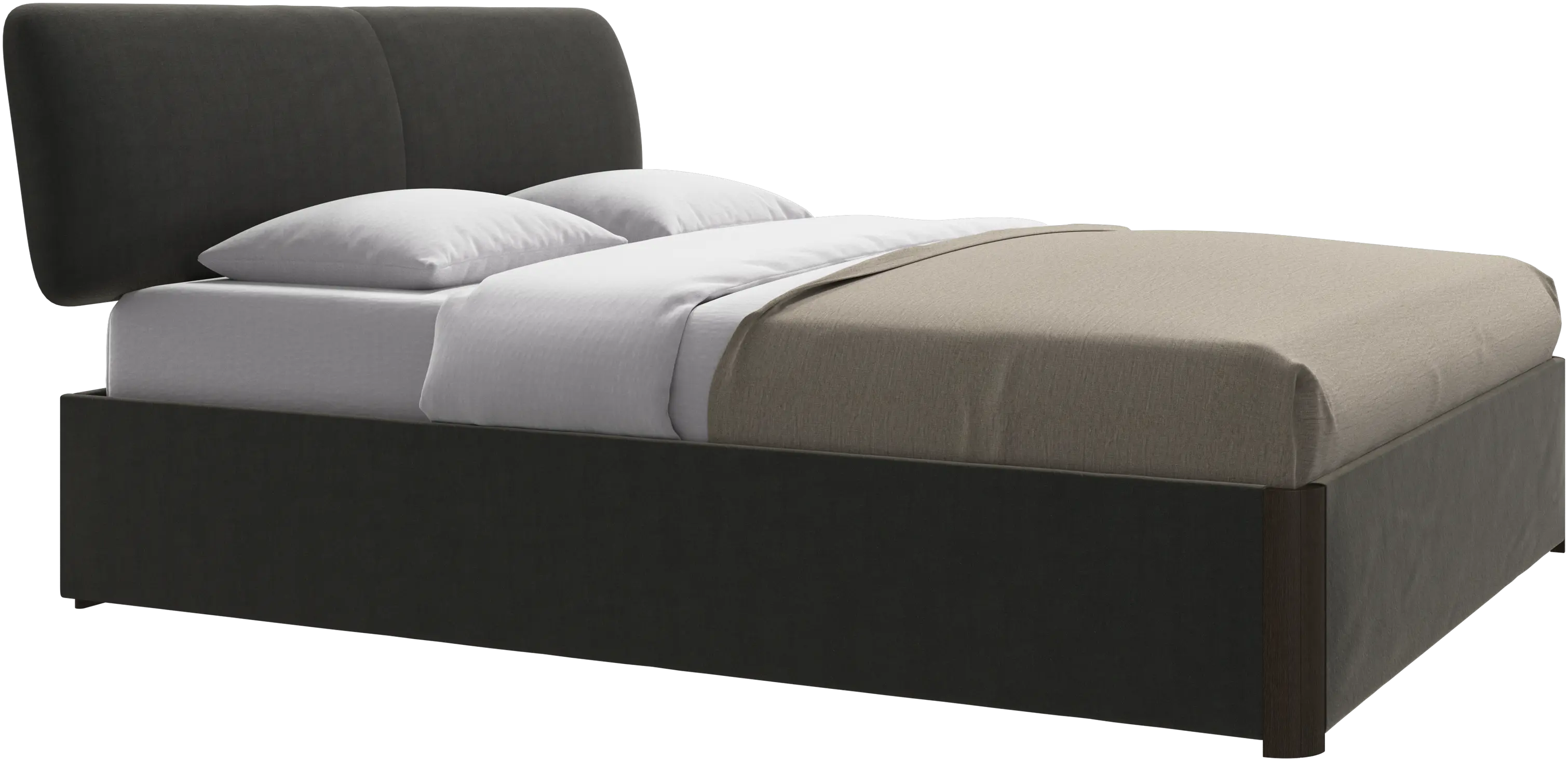 Element seng, sengmontert hodegavl, med lameller og oppbevaringsløsning, ekskl. madrass