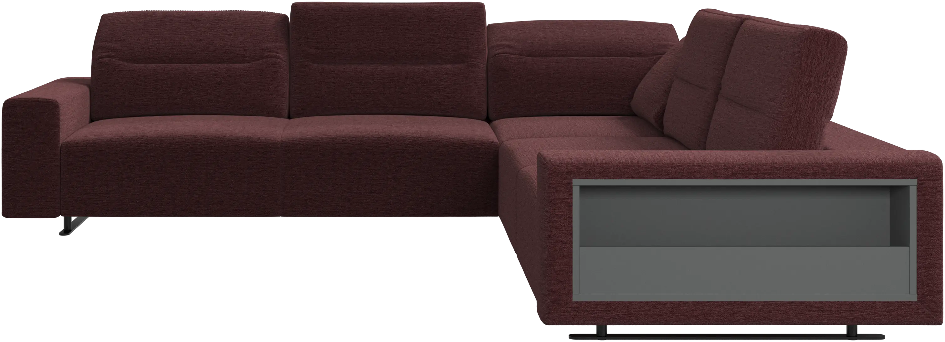 Canapé d'angle Hampton avec dossier ajustable et espace de rangement côté droit