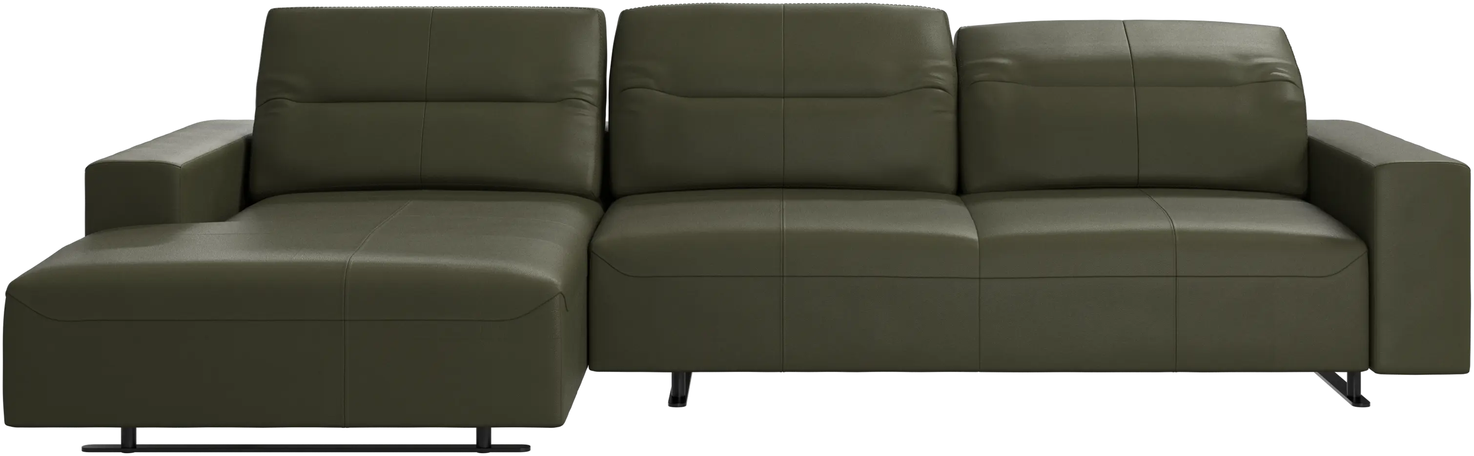 Hampton sofa with adjustable back, resting unit and storage both sides