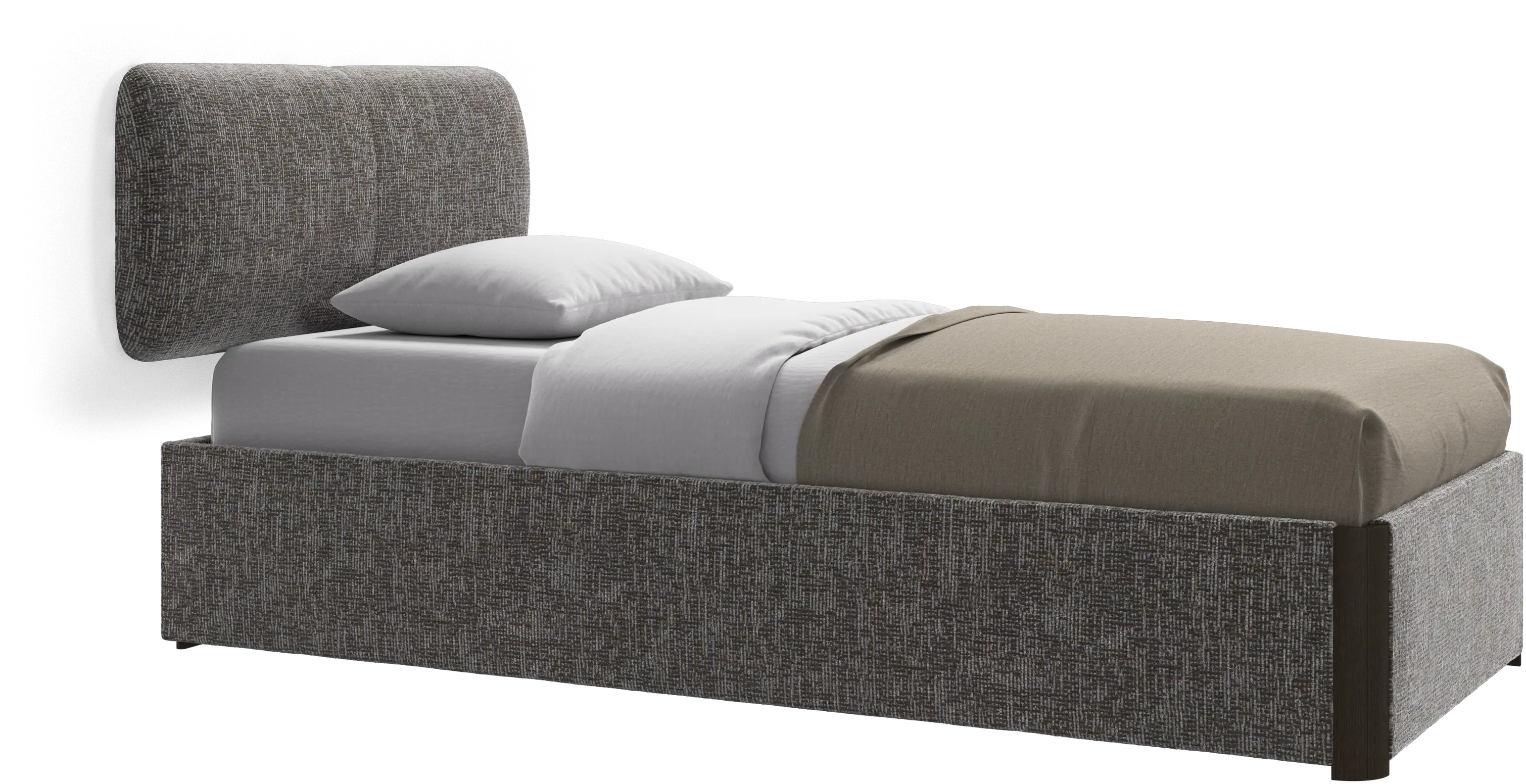 Element bed, wall-mounted headboard, with slats and storage solution, excl. mattress