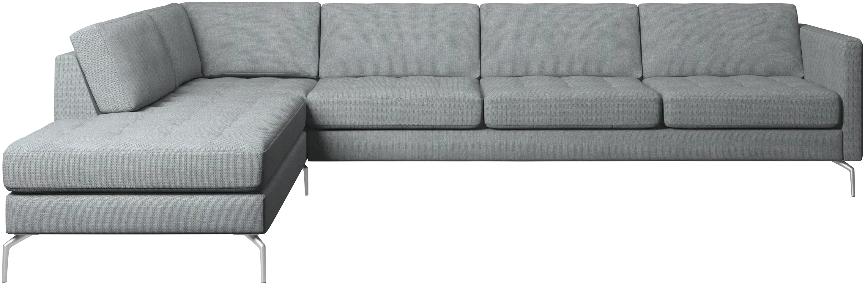 Osaka corner sofa with lounging unit, tufted seat