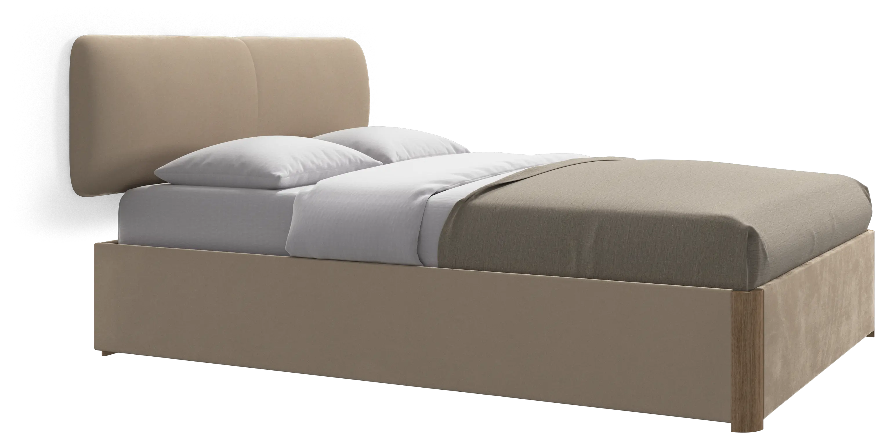 Element bed, wall-mounted headboard, with slats, excl. mattress