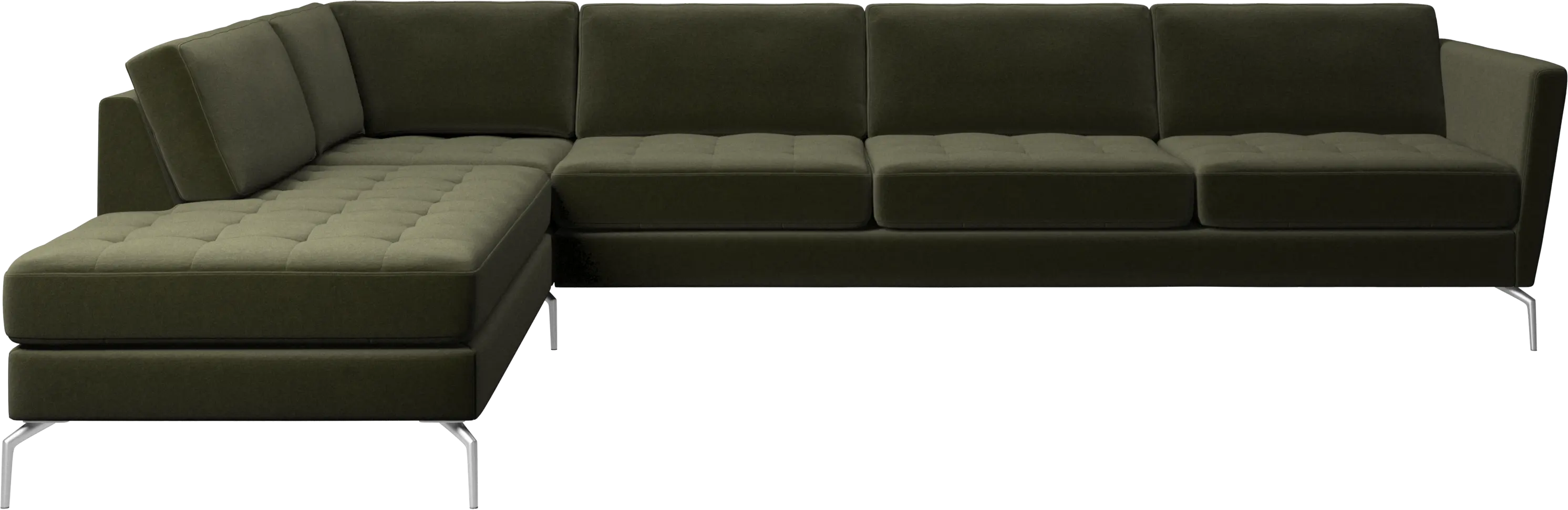 Osaka corner sofa with lounging unit, tufted seat