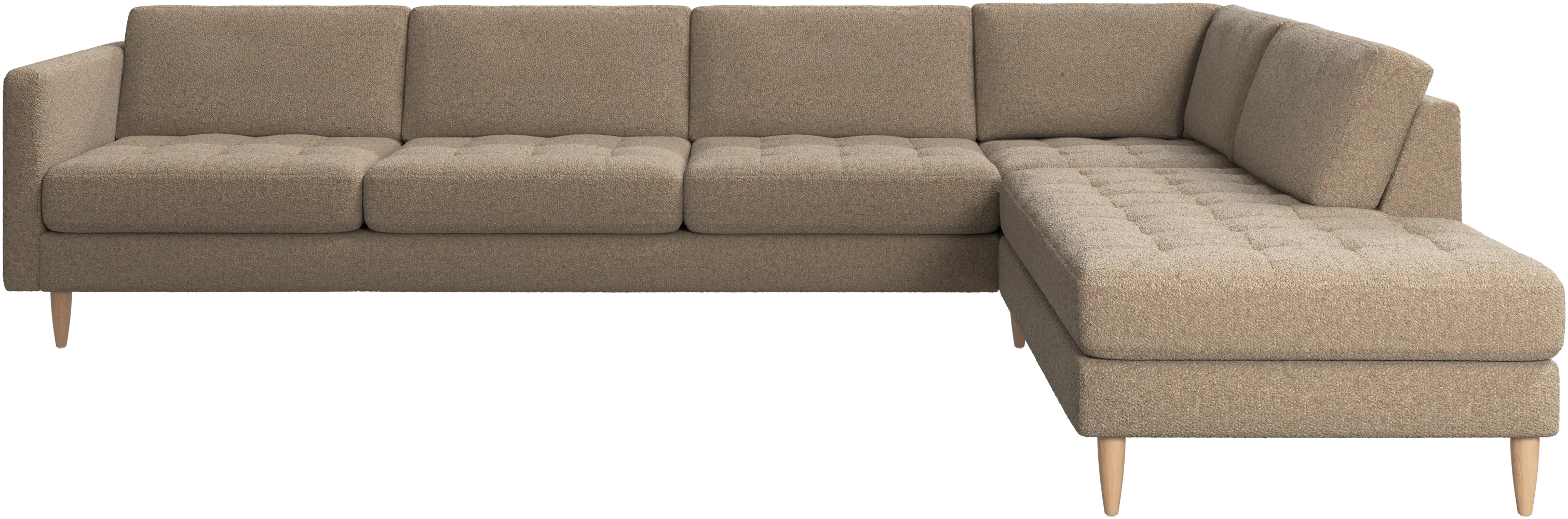 Osaka corner sofa with lounging unit, tufted seat