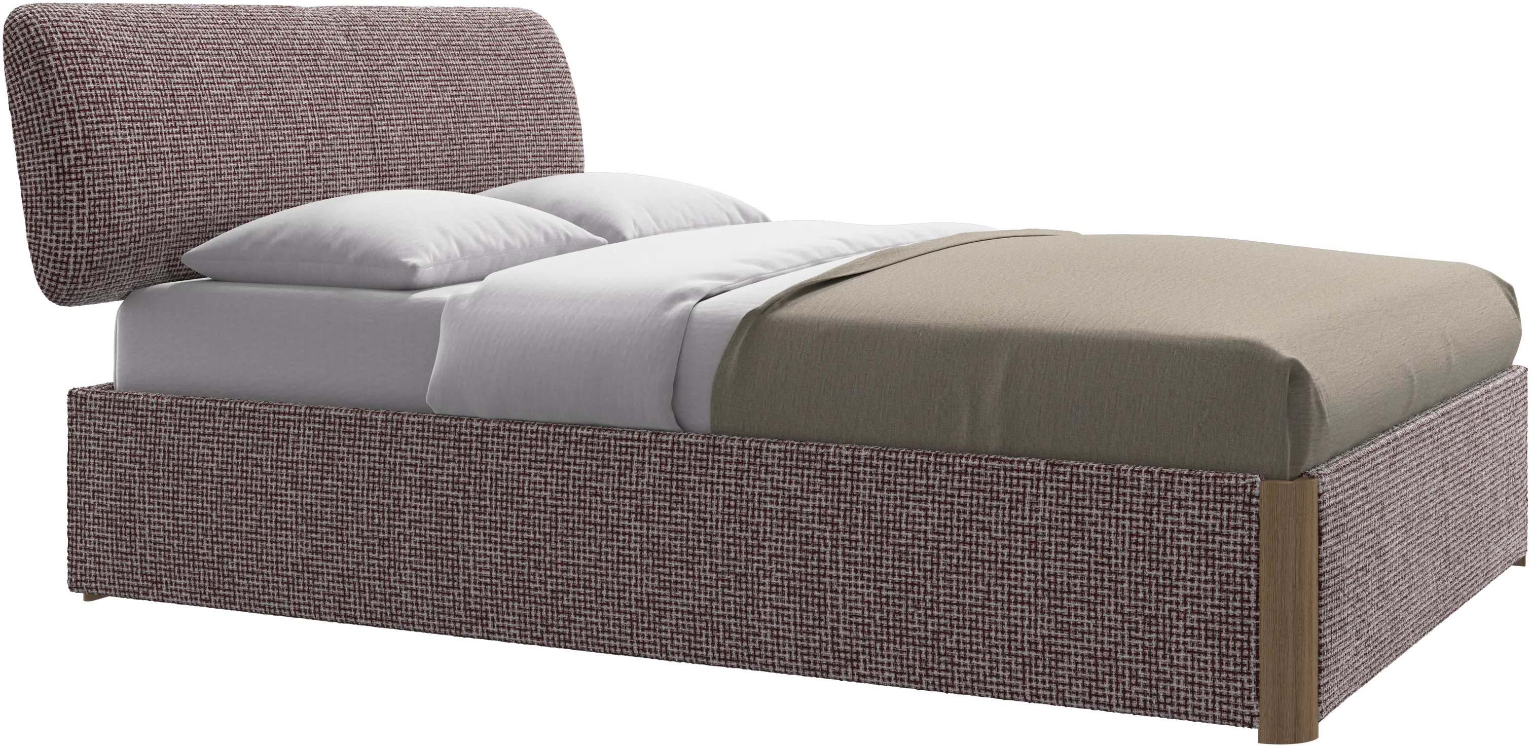Element bed, bed-mounted headboard, with slats and storage solution, excl. mattress