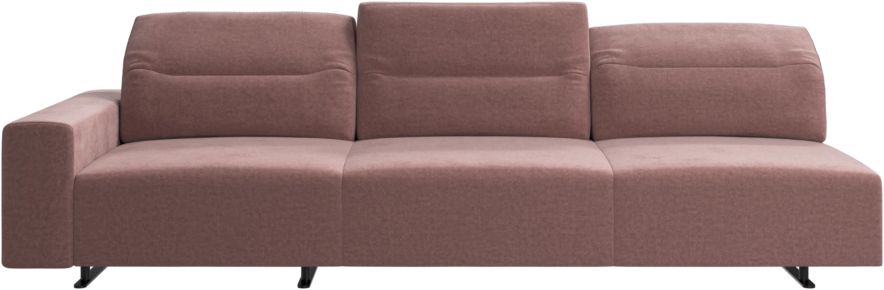 Hampton sofa with adjustable back and storage on the left side