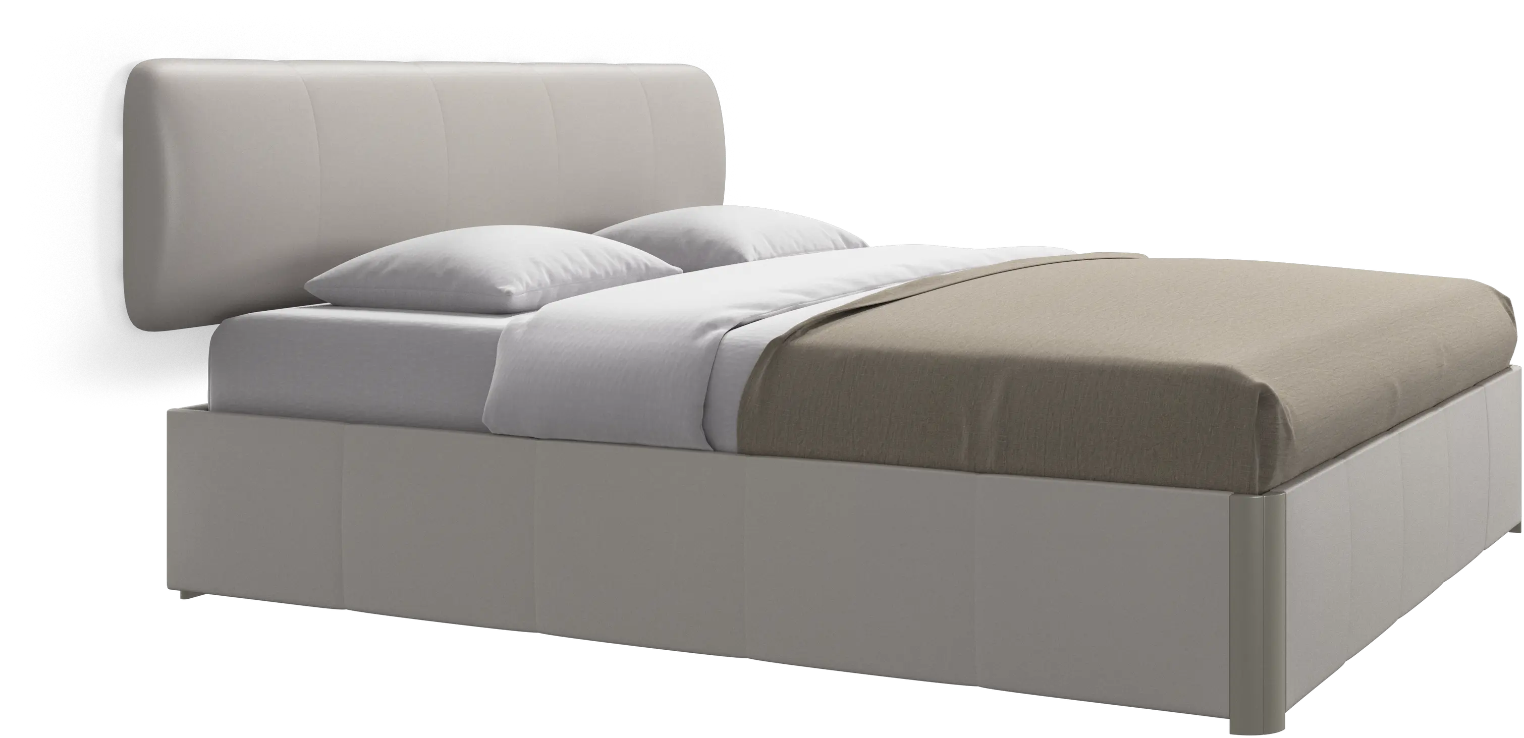 Element bed, wall-mounted headboard, with slats and storage solution, excl. mattress